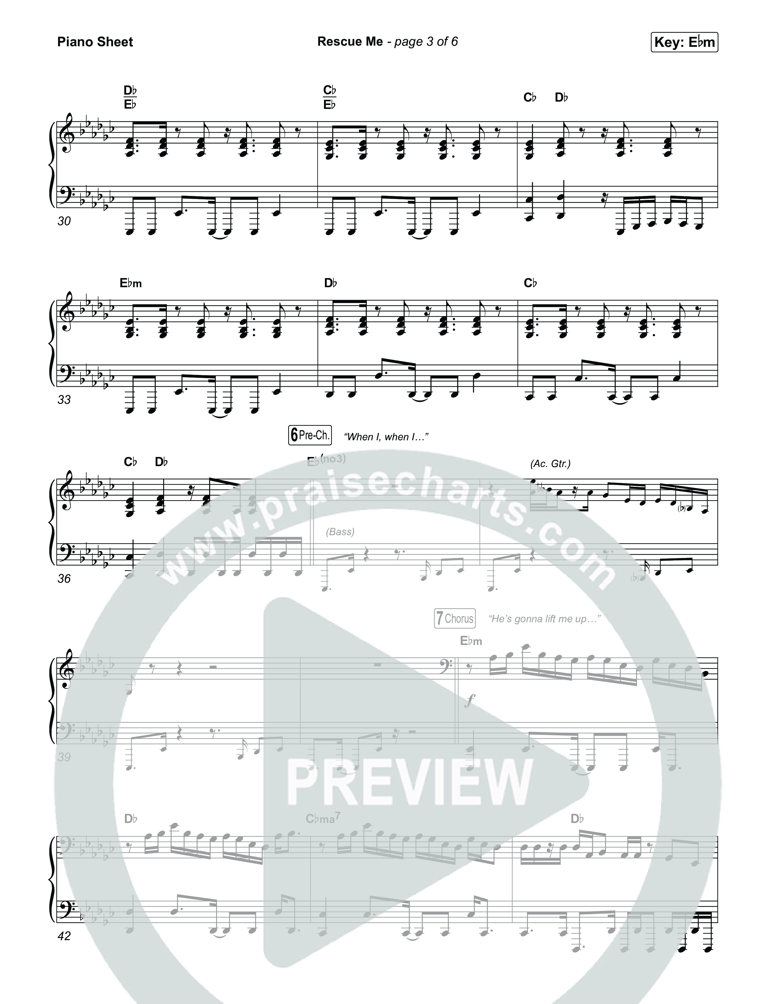 Rescue Me Piano Sheet (We The Kingdom)