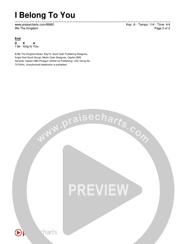 I Belong To You Chords & Lyrics (We The Kingdom)