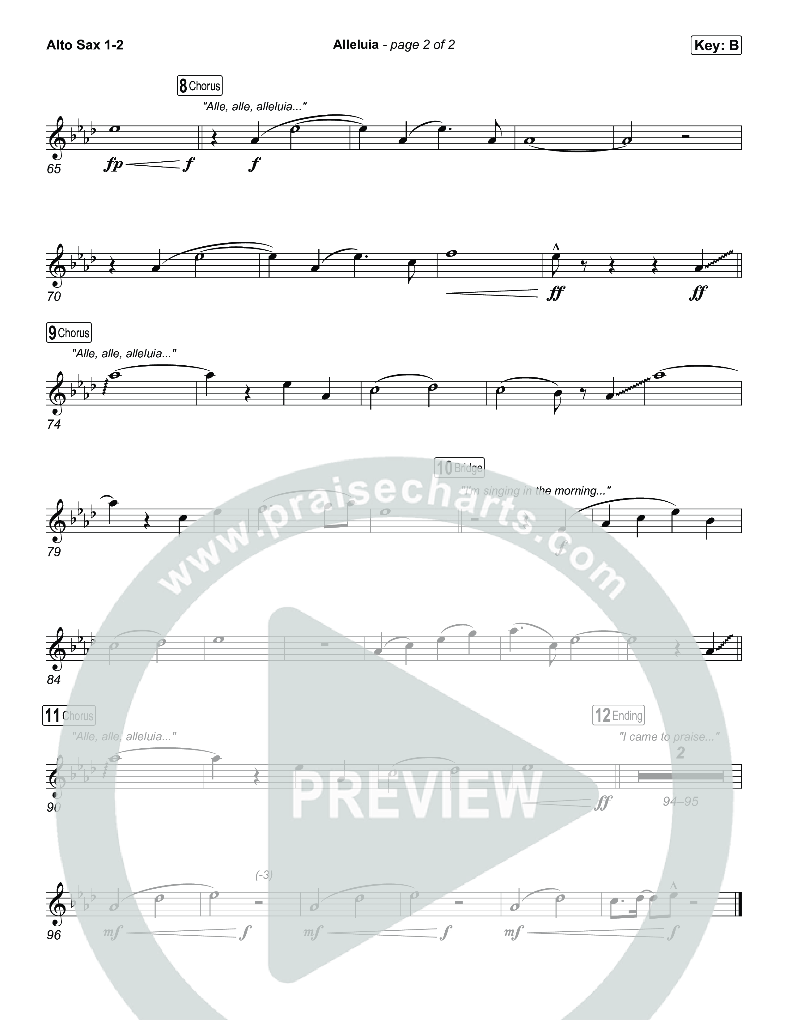 Alleluia Alto Sax 1,2 (Elevation Worship / Chandler Moore / Chris Brown)