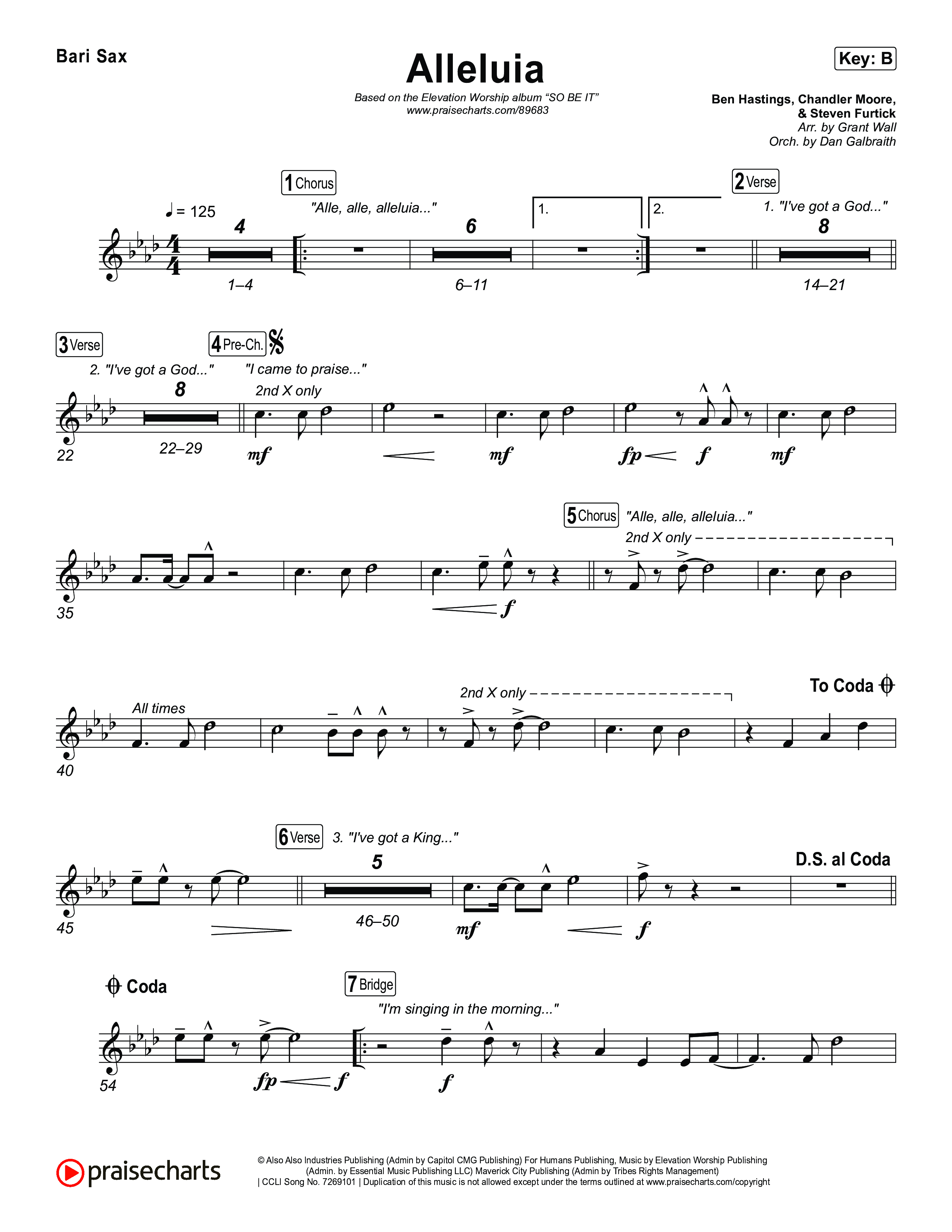 Alleluia Bari Sax (Elevation Worship / Chandler Moore / Chris Brown)