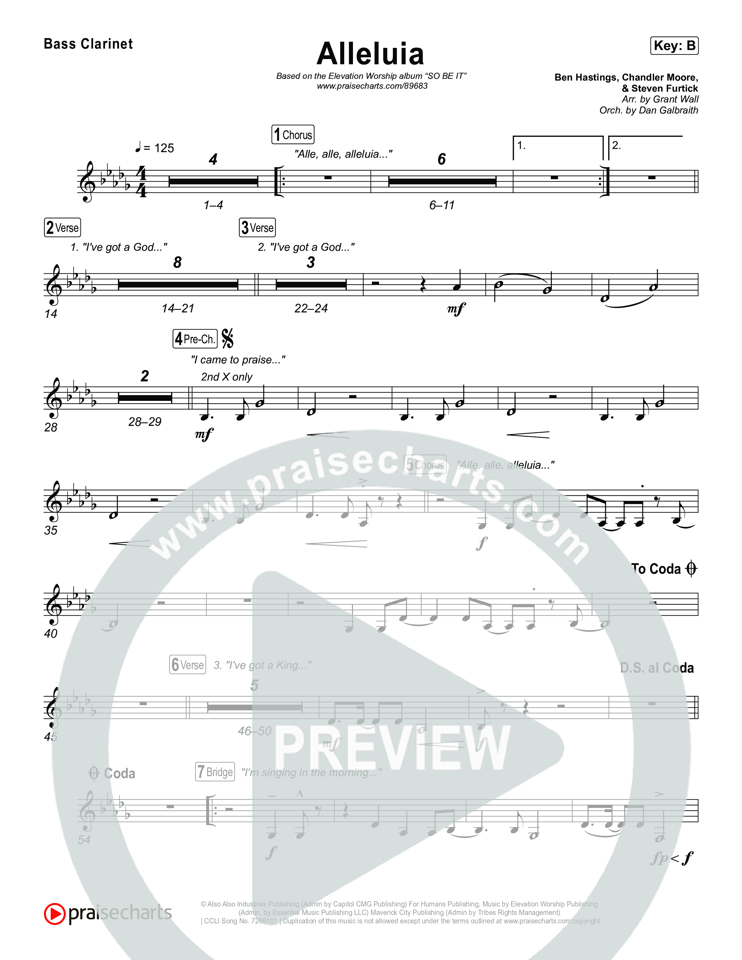 Alleluia Bass Clarinet (Elevation Worship / Chandler Moore / Chris Brown)