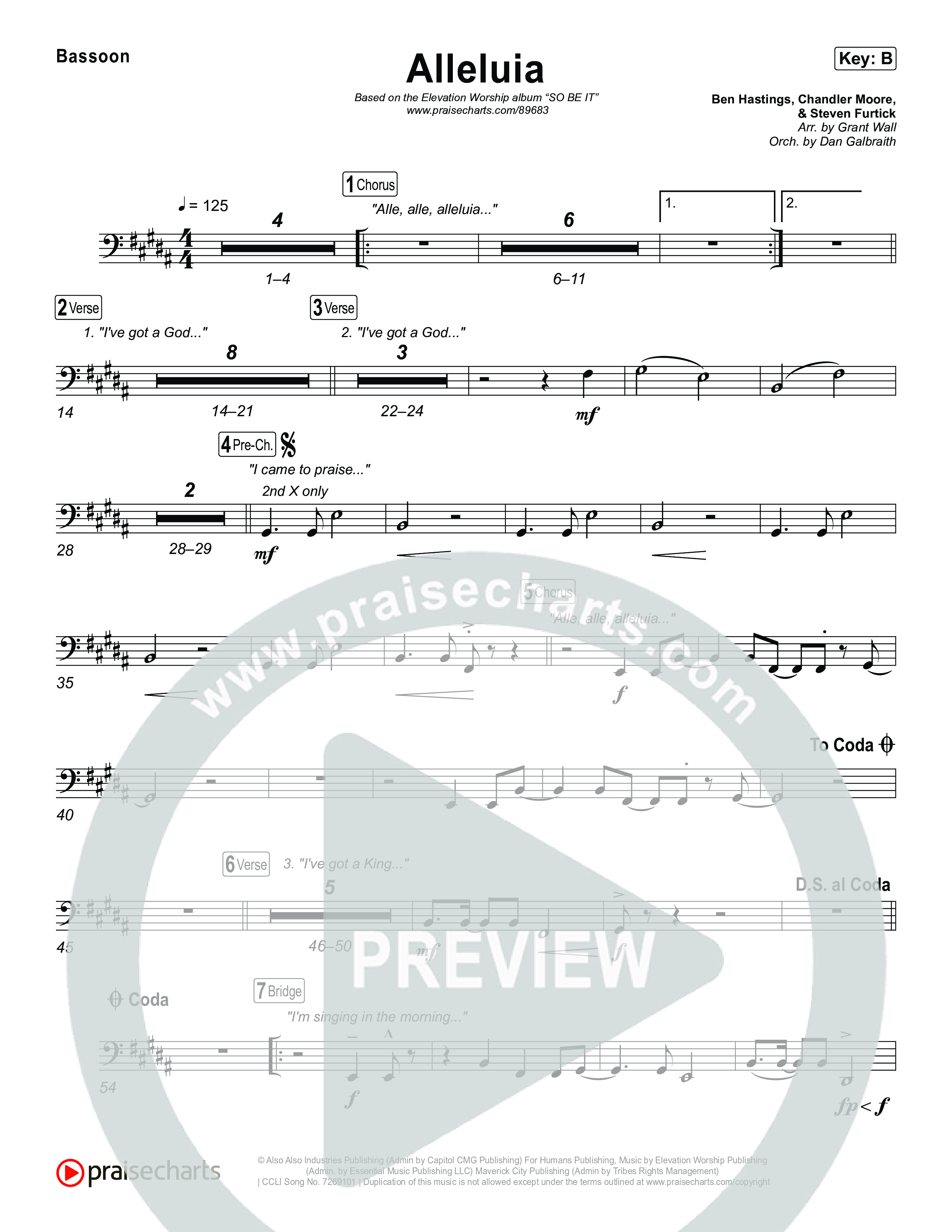 Alleluia Bassoon (Elevation Worship / Chandler Moore / Chris Brown)