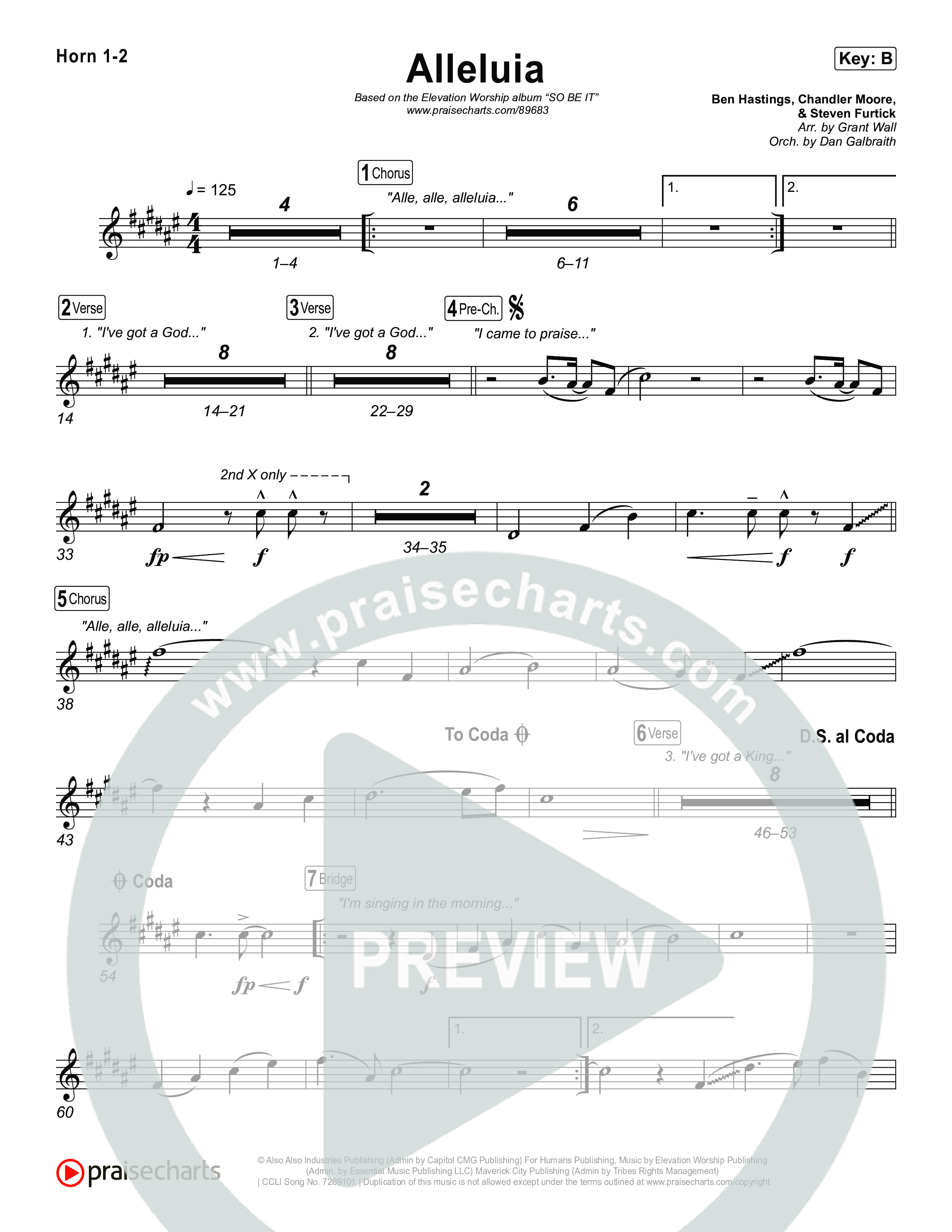 Alleluia French Horn 1,2 (Elevation Worship / Chandler Moore / Chris Brown)