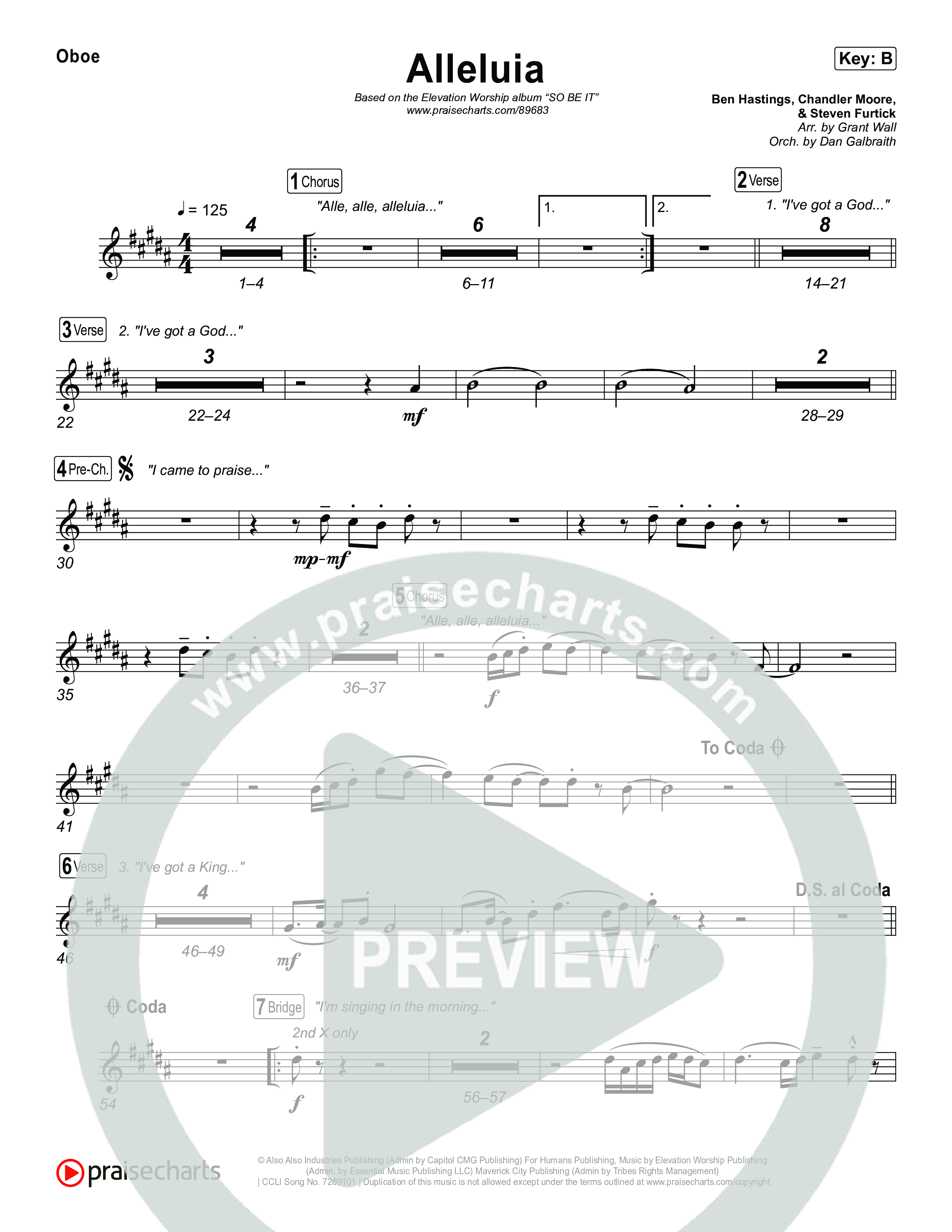 Alleluia Oboe (Elevation Worship / Chandler Moore / Chris Brown)