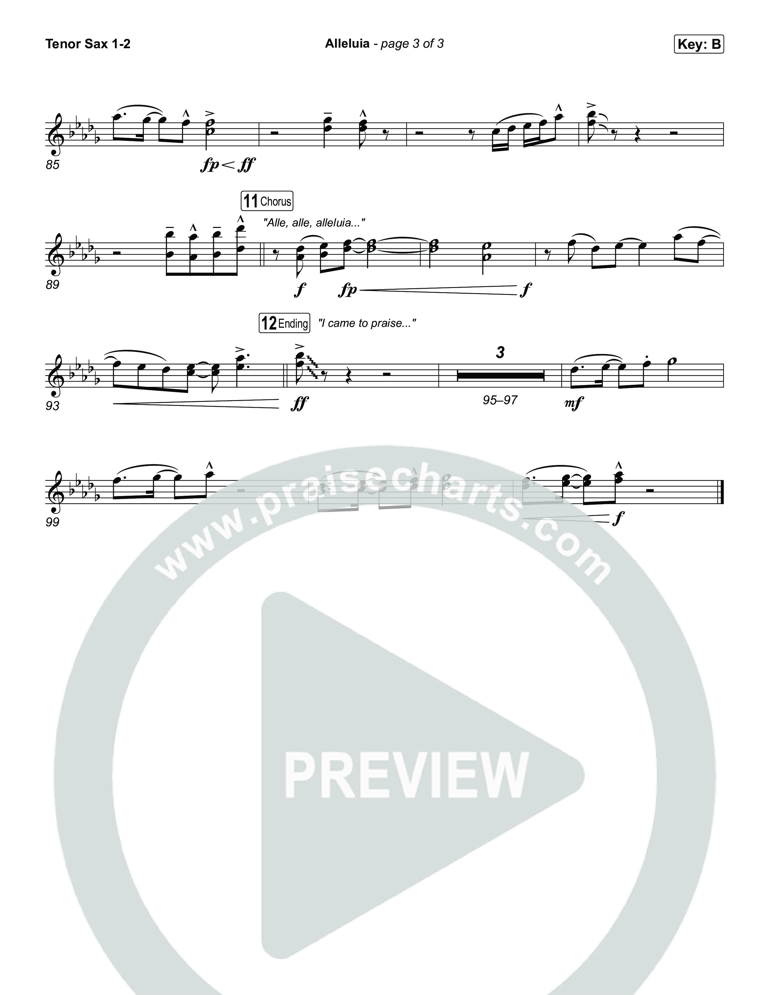 Alleluia Tenor Sax 1,2 (Elevation Worship / Chandler Moore / Chris Brown)