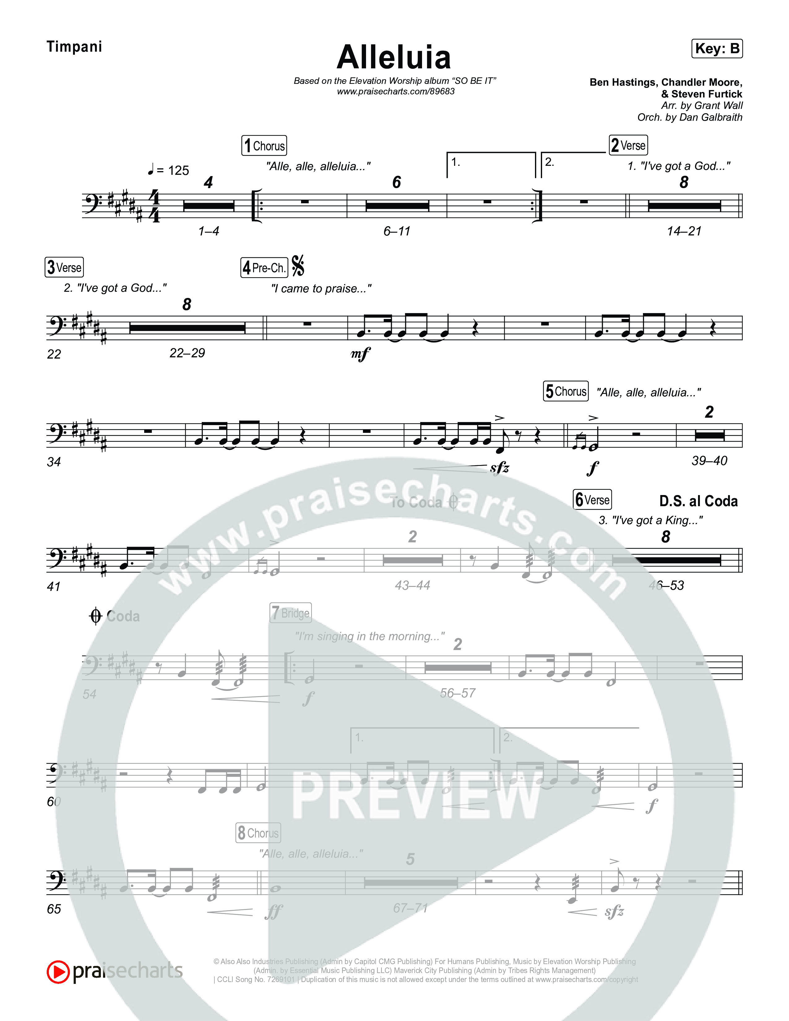 Alleluia Timpani (Elevation Worship / Chandler Moore / Chris Brown)