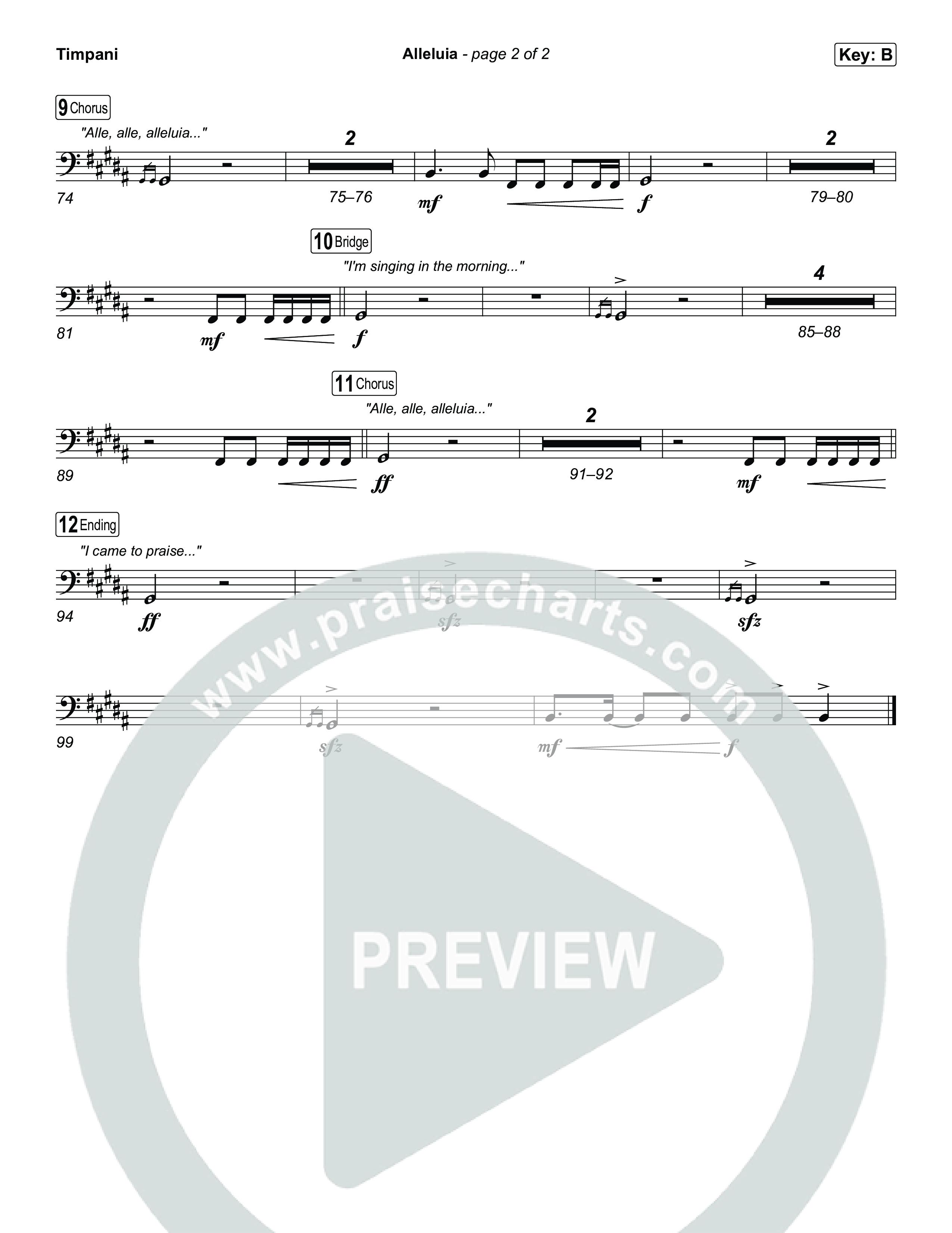 Alleluia Timpani (Elevation Worship / Chandler Moore / Chris Brown)