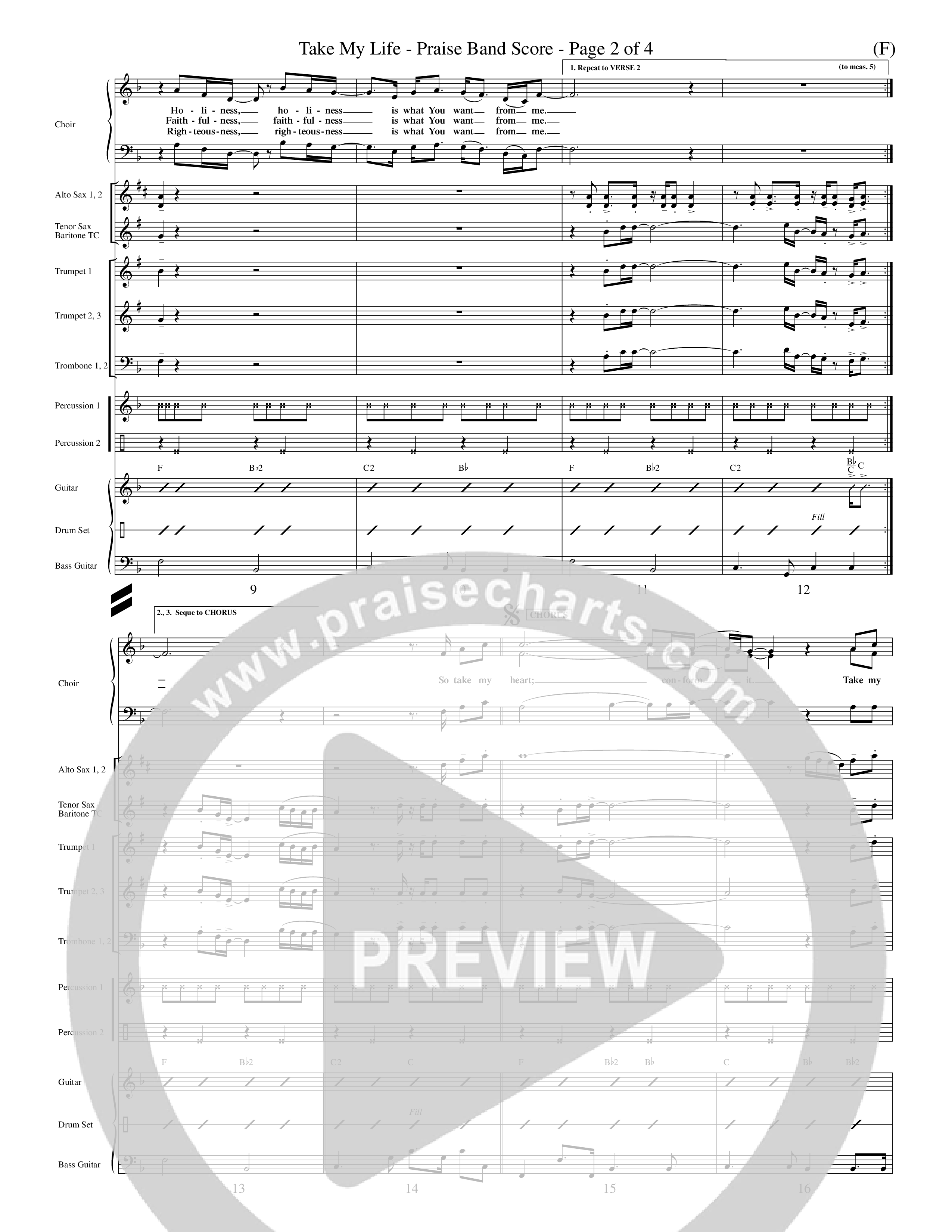 Take My Life (Choral Anthem SATB) PraiseBand (incl. Brass) (Word Music Choral / Orch. Ed Hogan)