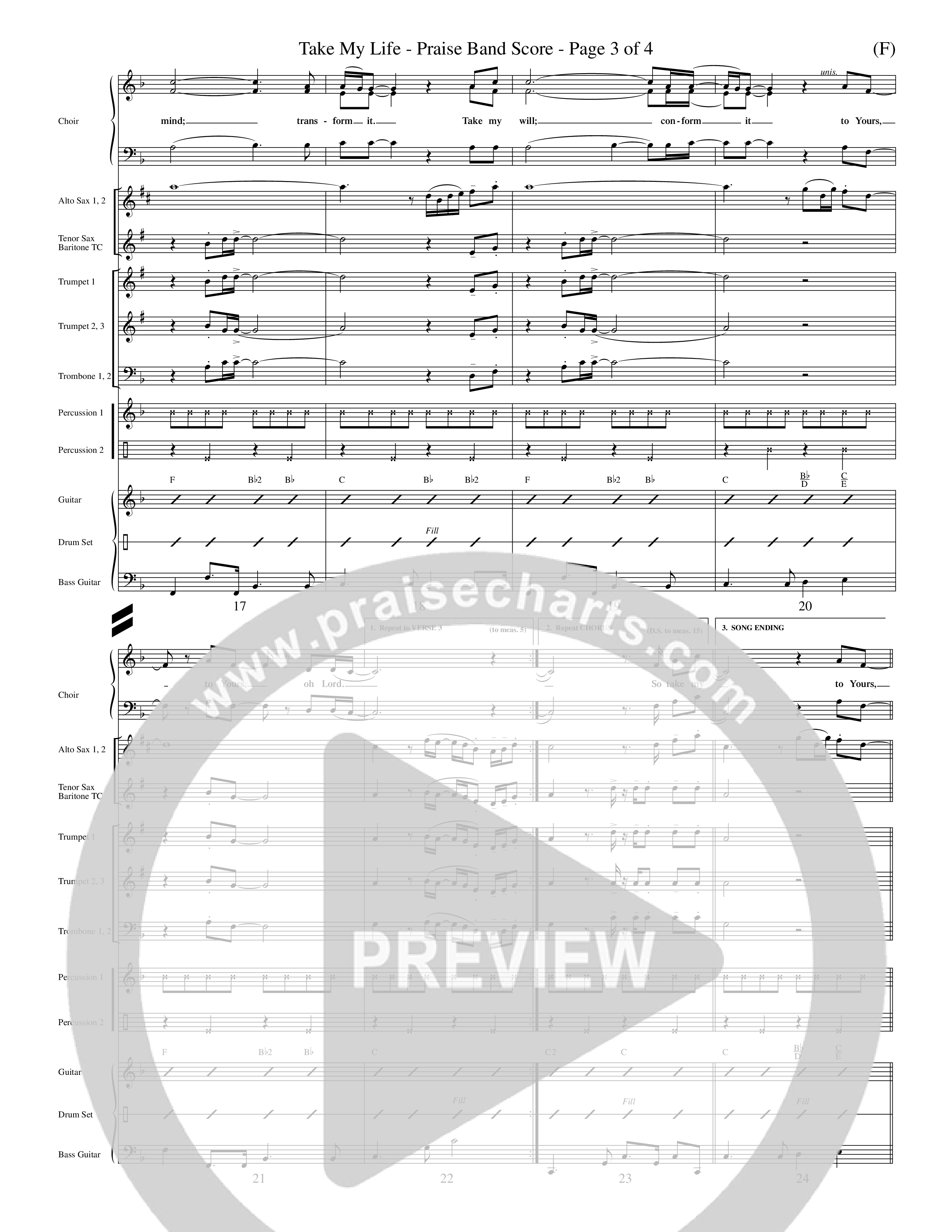 Take My Life (Choral Anthem SATB) PraiseBand (incl. Brass) (Word Music Choral / Orch. Ed Hogan)