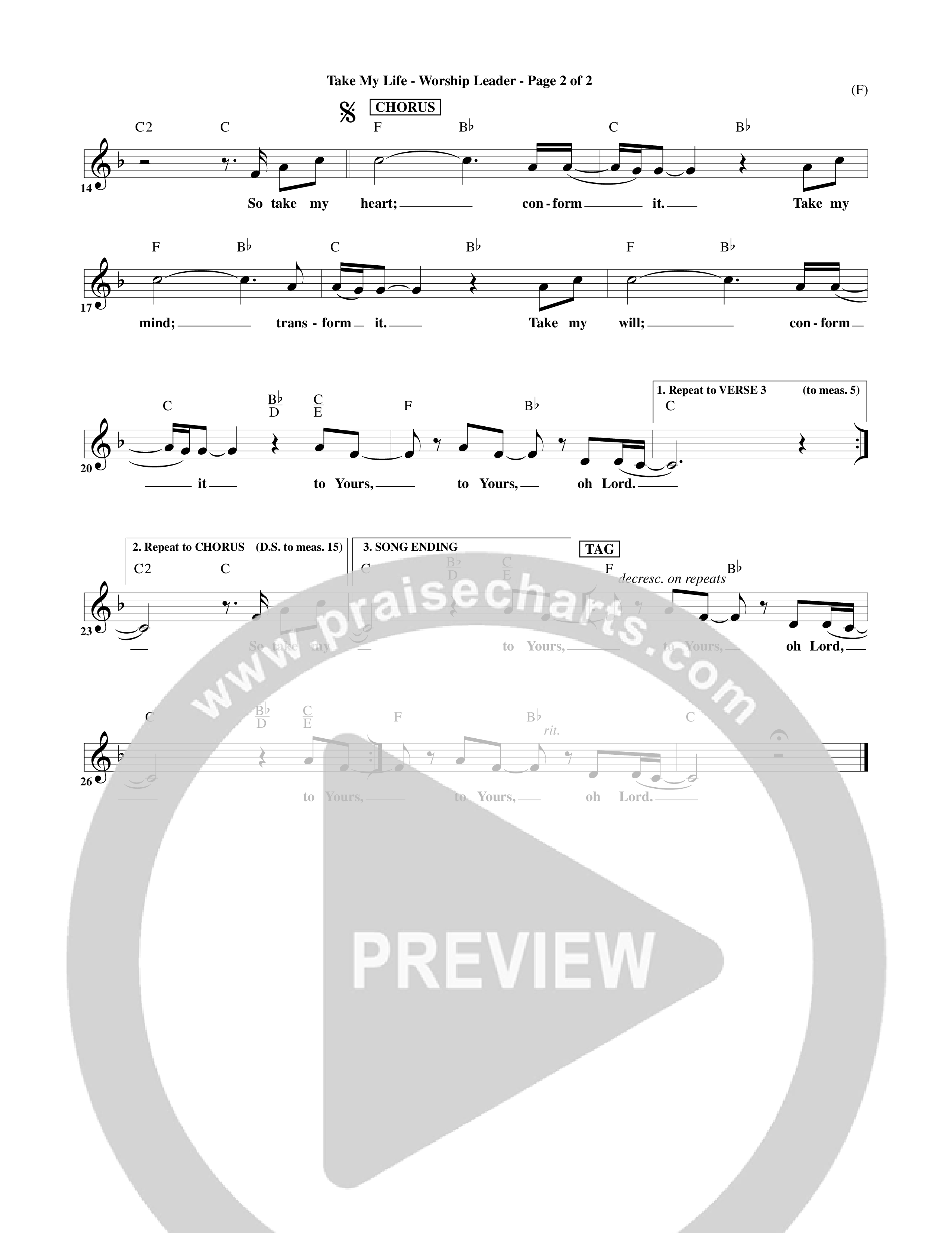 Take My Life (Choral Anthem SATB) Rhythm Pack (Word Music Choral / Orch. Ed Hogan)