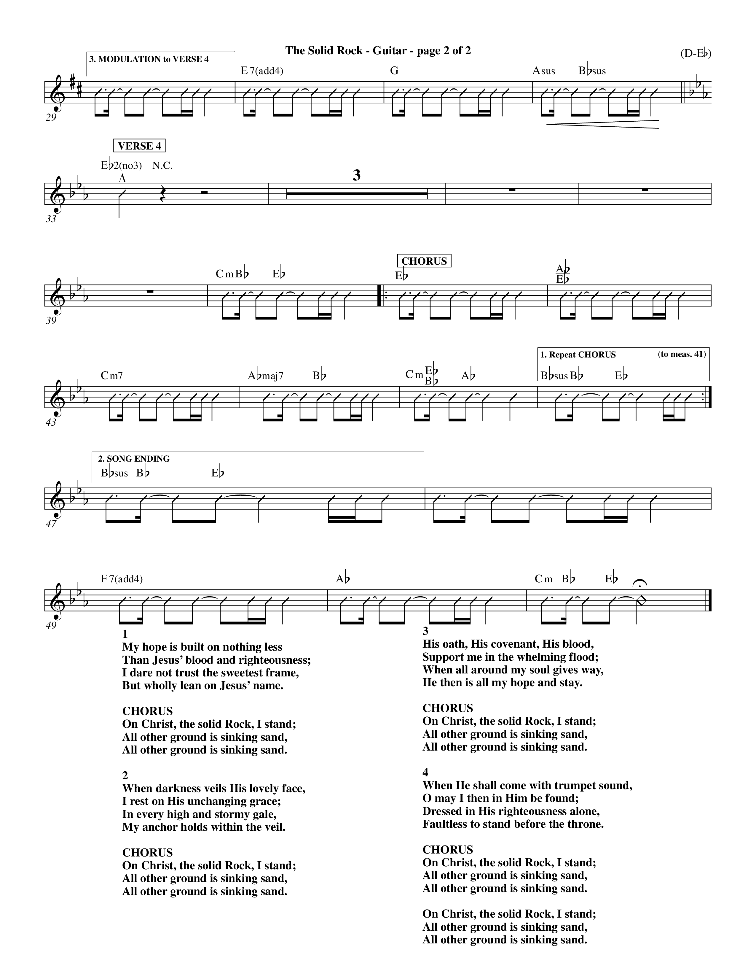 The Solid Rock (Choral Anthem SATB) Acoustic Guitar (Word Music Choral / Arr. Travis Cottrell / Orch. Dave Williamson / Orch. Michael Lawrence)