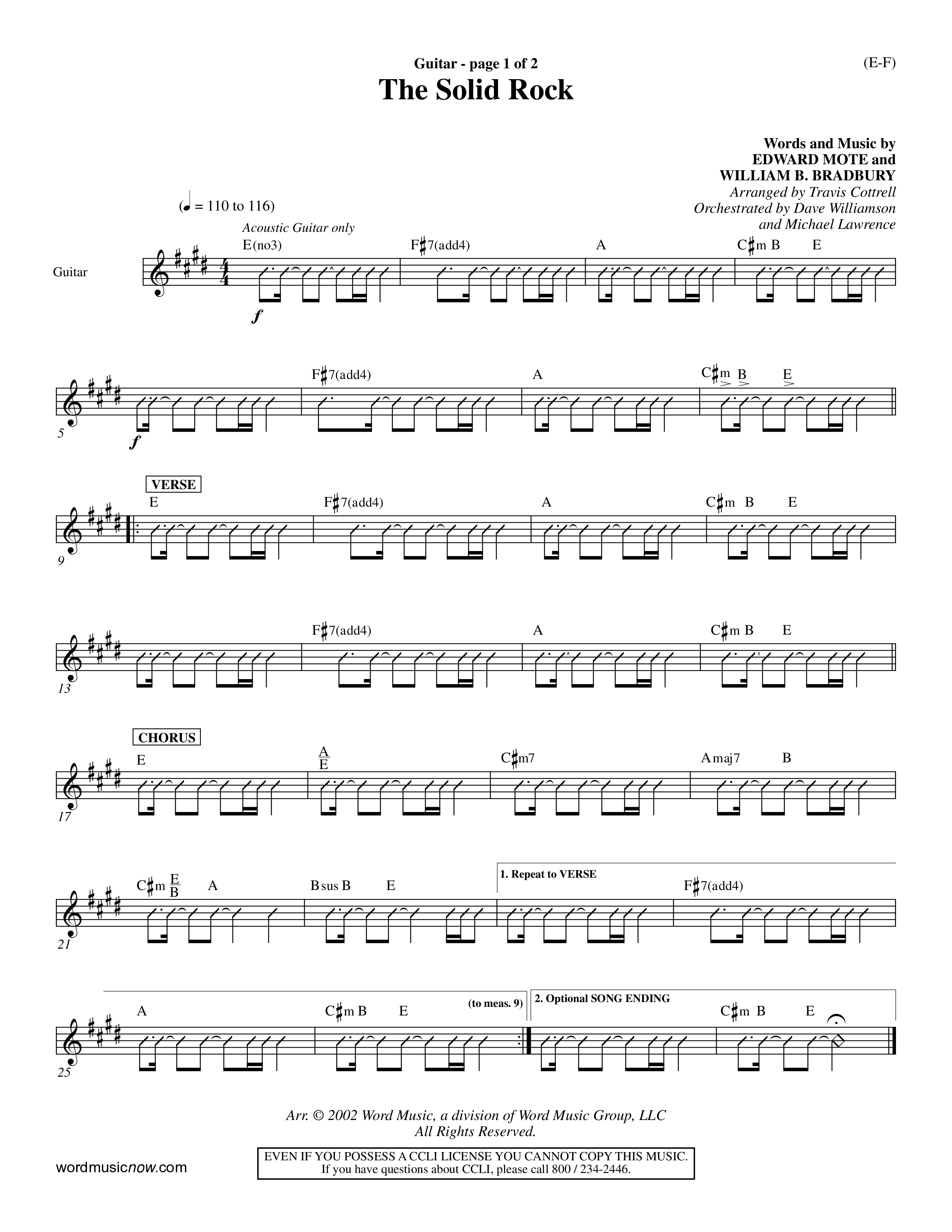 The Solid Rock (Choral Anthem SATB) Rhythm Pack (Word Music Choral / Arr. Travis Cottrell / Orch. Dave Williamson / Orch. Michael Lawrence)
