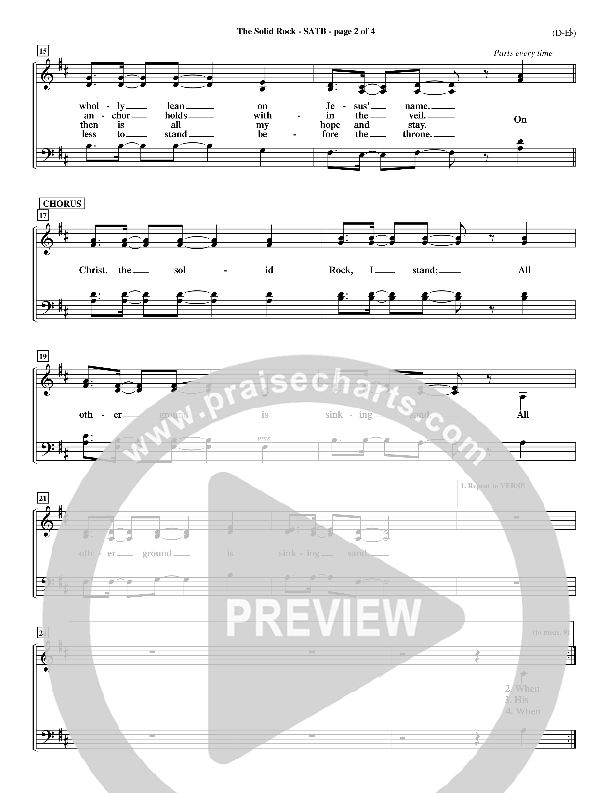 The Solid Rock (Choral Anthem SATB) Choir Sheet (SATB) (Word Music Choral / Arr. Travis Cottrell / Orch. Dave Williamson / Orch. Michael Lawrence)