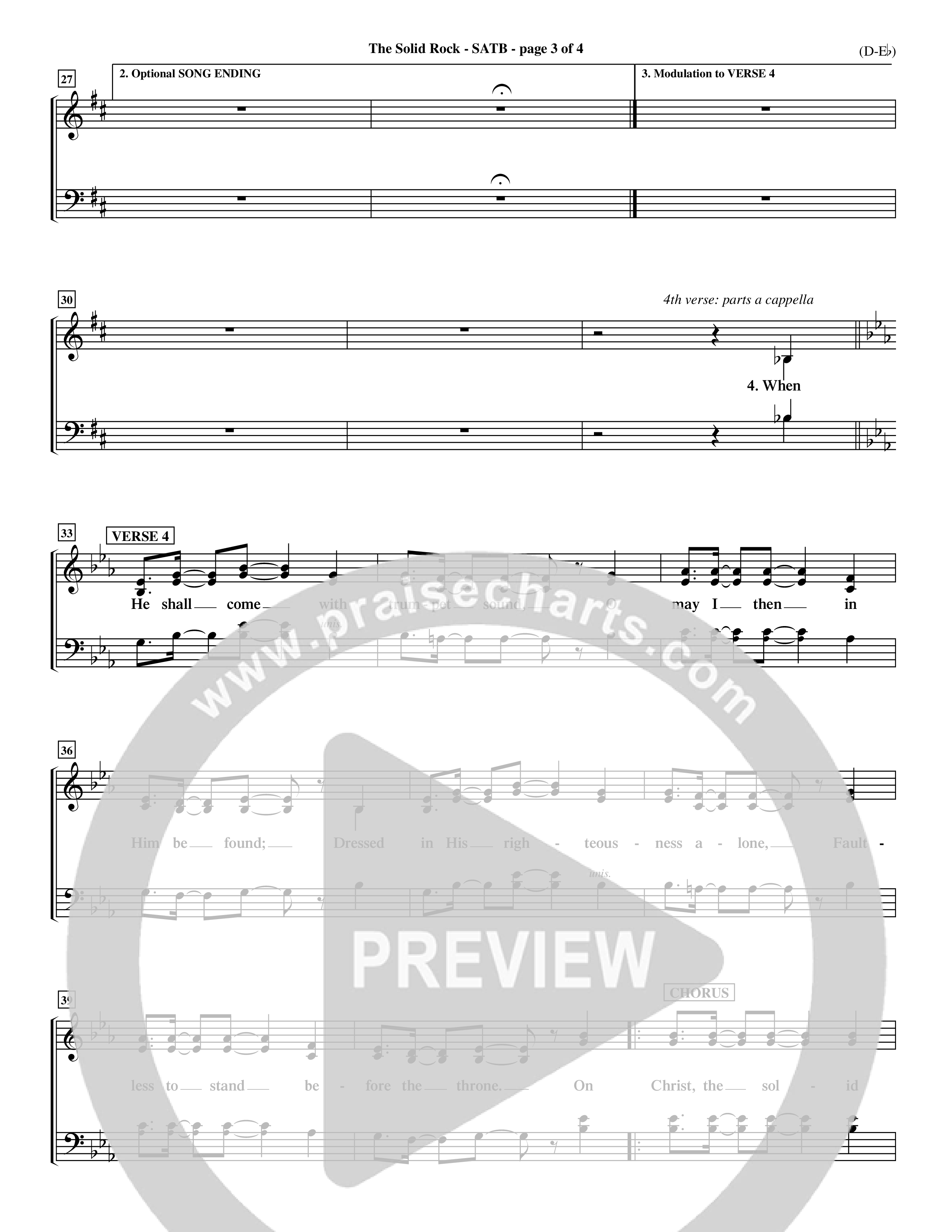 The Solid Rock (Choral Anthem SATB) Choir Sheet (SATB) (Word Music Choral / Arr. Travis Cottrell / Orch. Dave Williamson / Orch. Michael Lawrence)