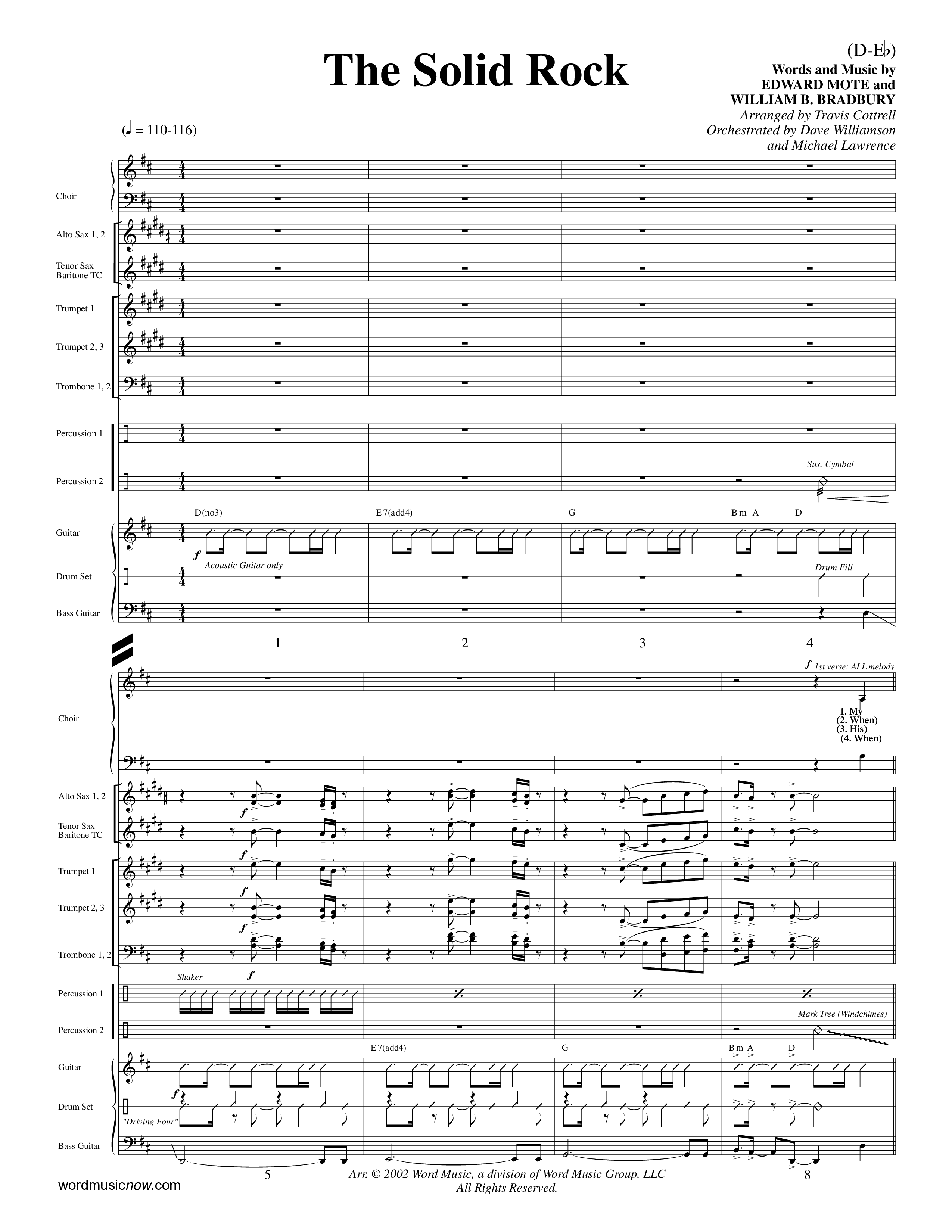 The Solid Rock (Choral Anthem SATB) Conductor's Score (Word Music Choral / Arr. Travis Cottrell / Orch. Dave Williamson / Orch. Michael Lawrence)