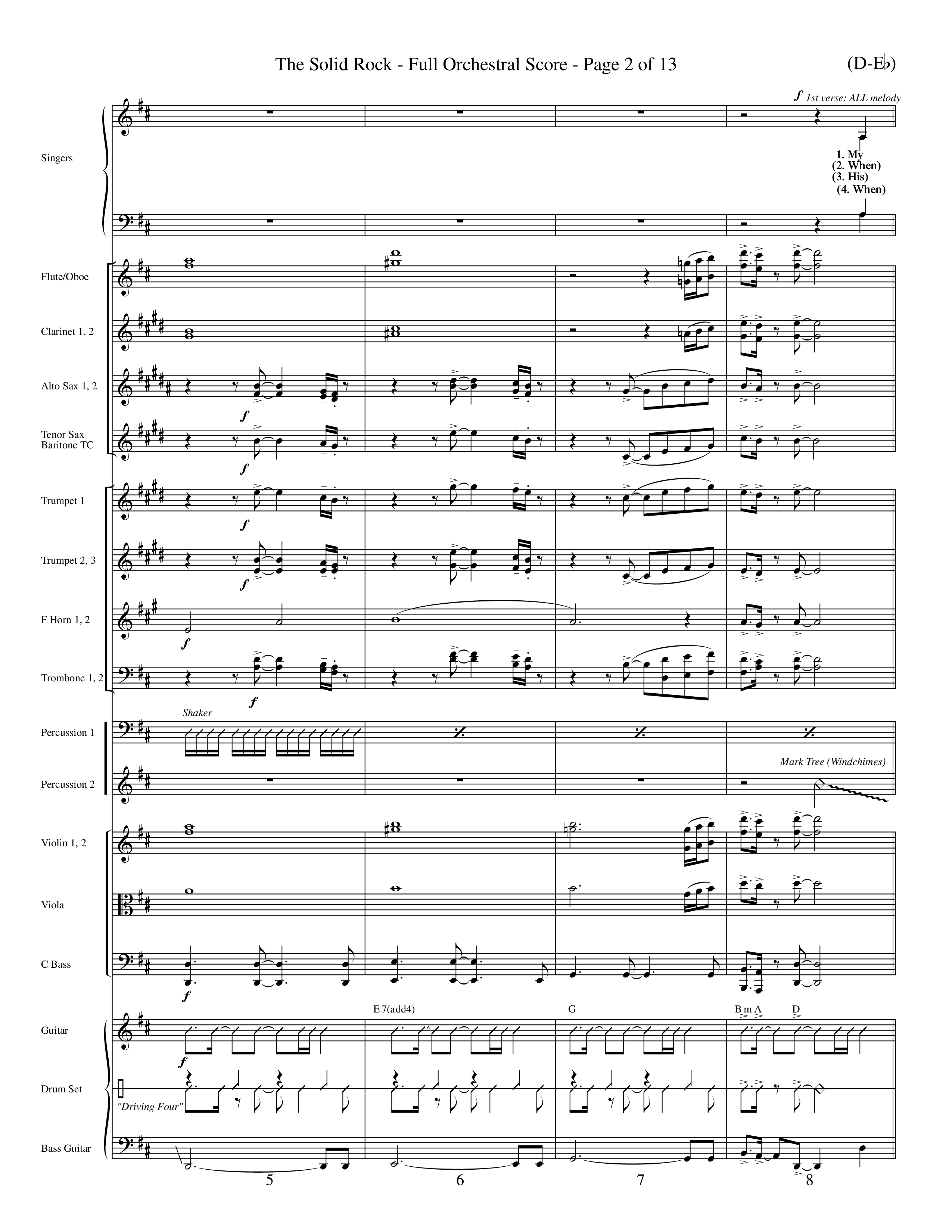 The Solid Rock (Choral Anthem SATB) Orchestration (Word Music Choral / Arr. Travis Cottrell / Orch. Dave Williamson / Orch. Michael Lawrence)