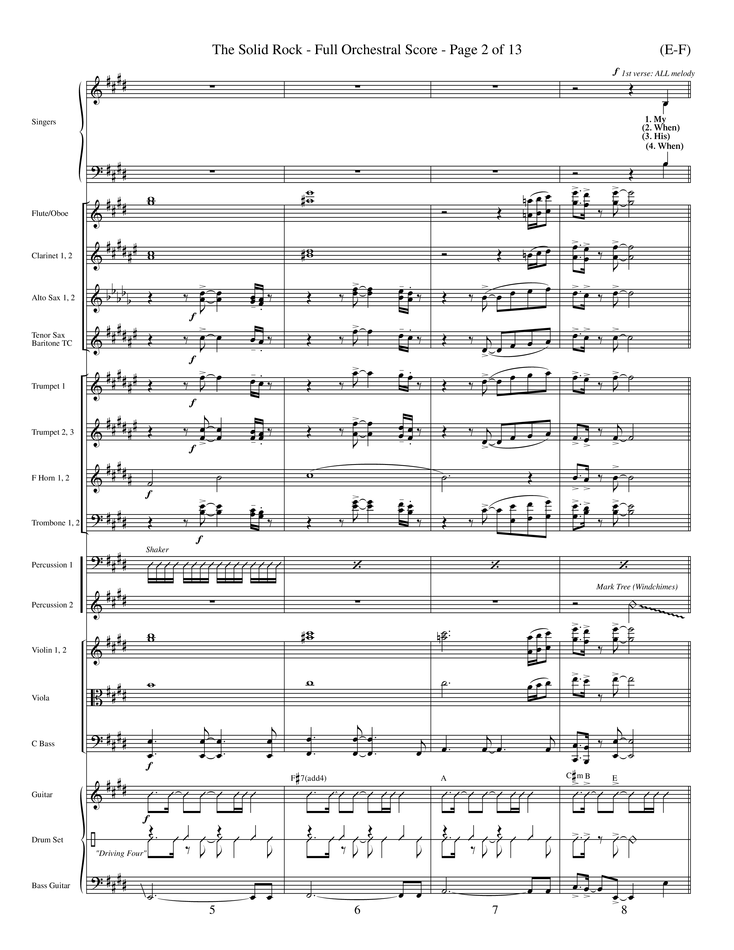 The Solid Rock (Choral Anthem SATB) Orchestration (Word Music Choral / Arr. Travis Cottrell / Orch. Dave Williamson / Orch. Michael Lawrence)
