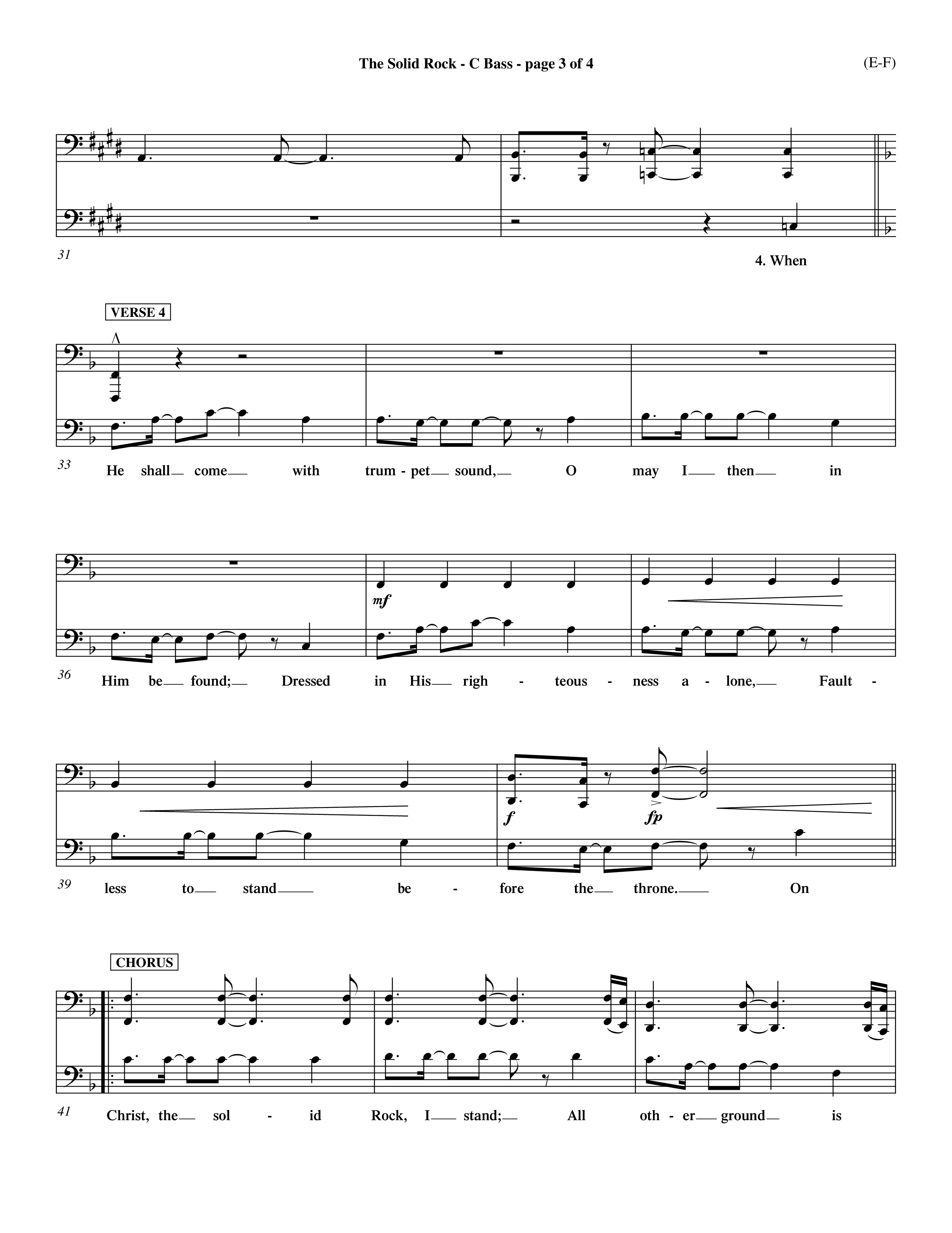 The Solid Rock (Choral Anthem SATB) Contrabass (Word Music Choral / Arr. Travis Cottrell / Orch. Dave Williamson / Orch. Michael Lawrence)