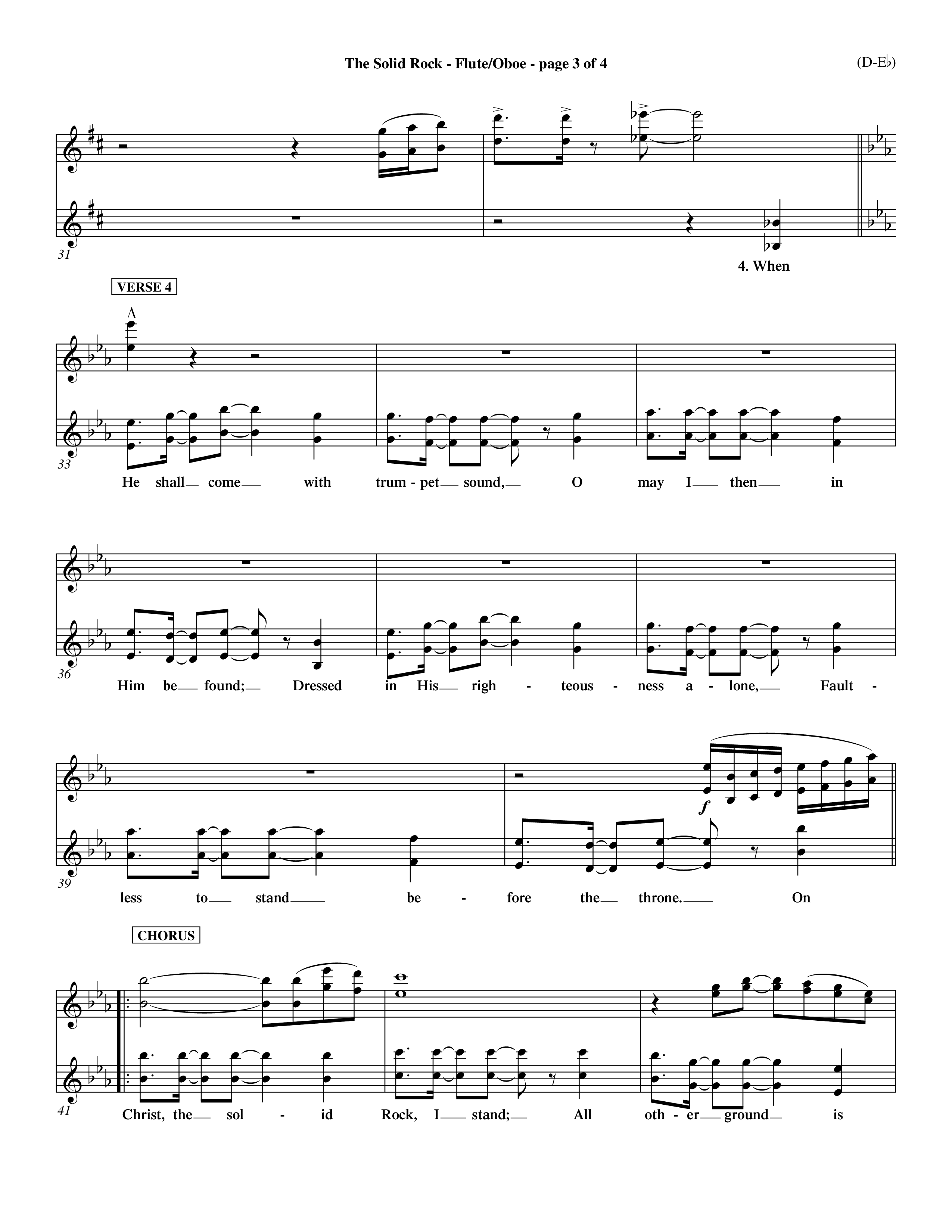 The Solid Rock (Choral Anthem SATB) Flute/Oboe (Word Music Choral / Arr. Travis Cottrell / Orch. Dave Williamson / Orch. Michael Lawrence)