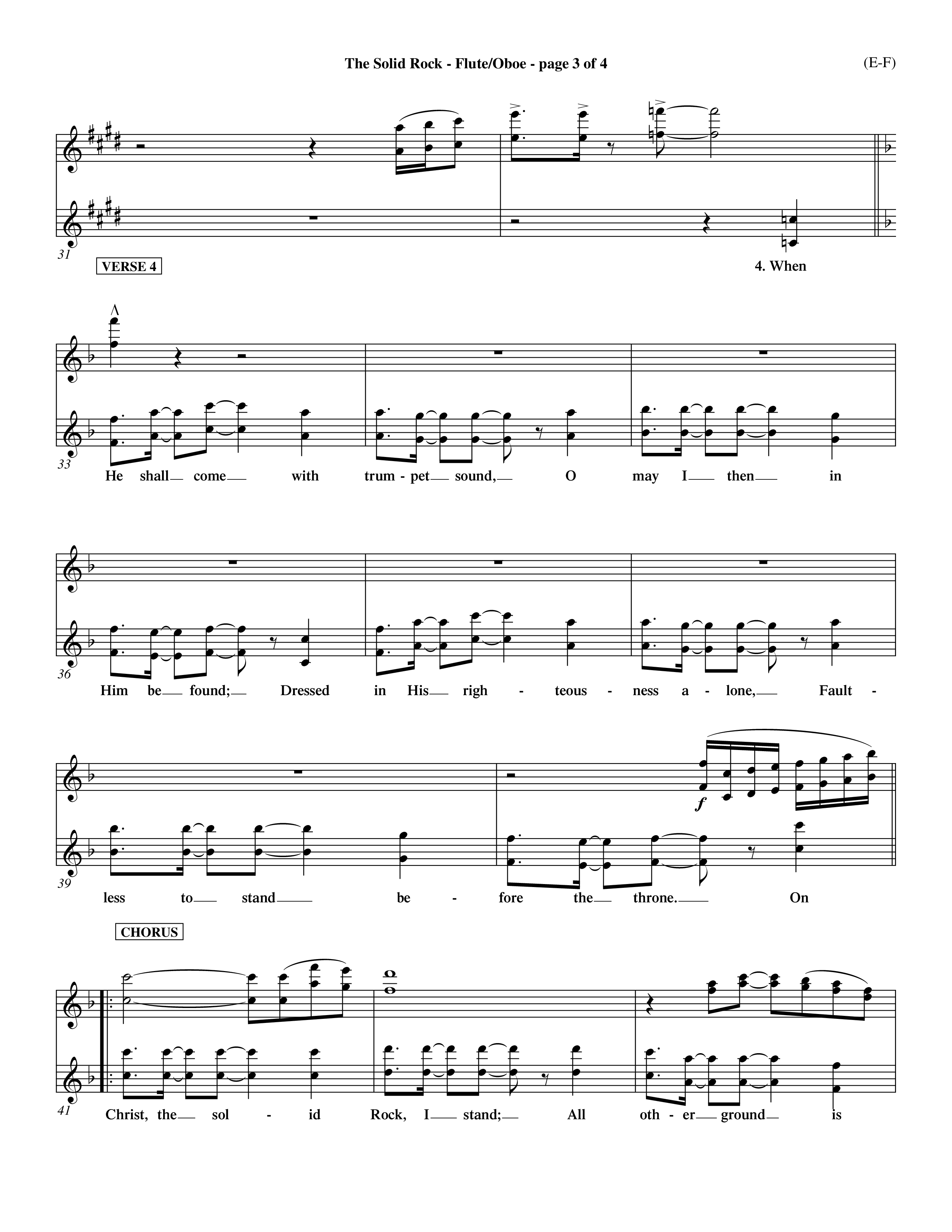The Solid Rock (Choral Anthem SATB) Flute/Oboe (Word Music Choral / Arr. Travis Cottrell / Orch. Dave Williamson / Orch. Michael Lawrence)