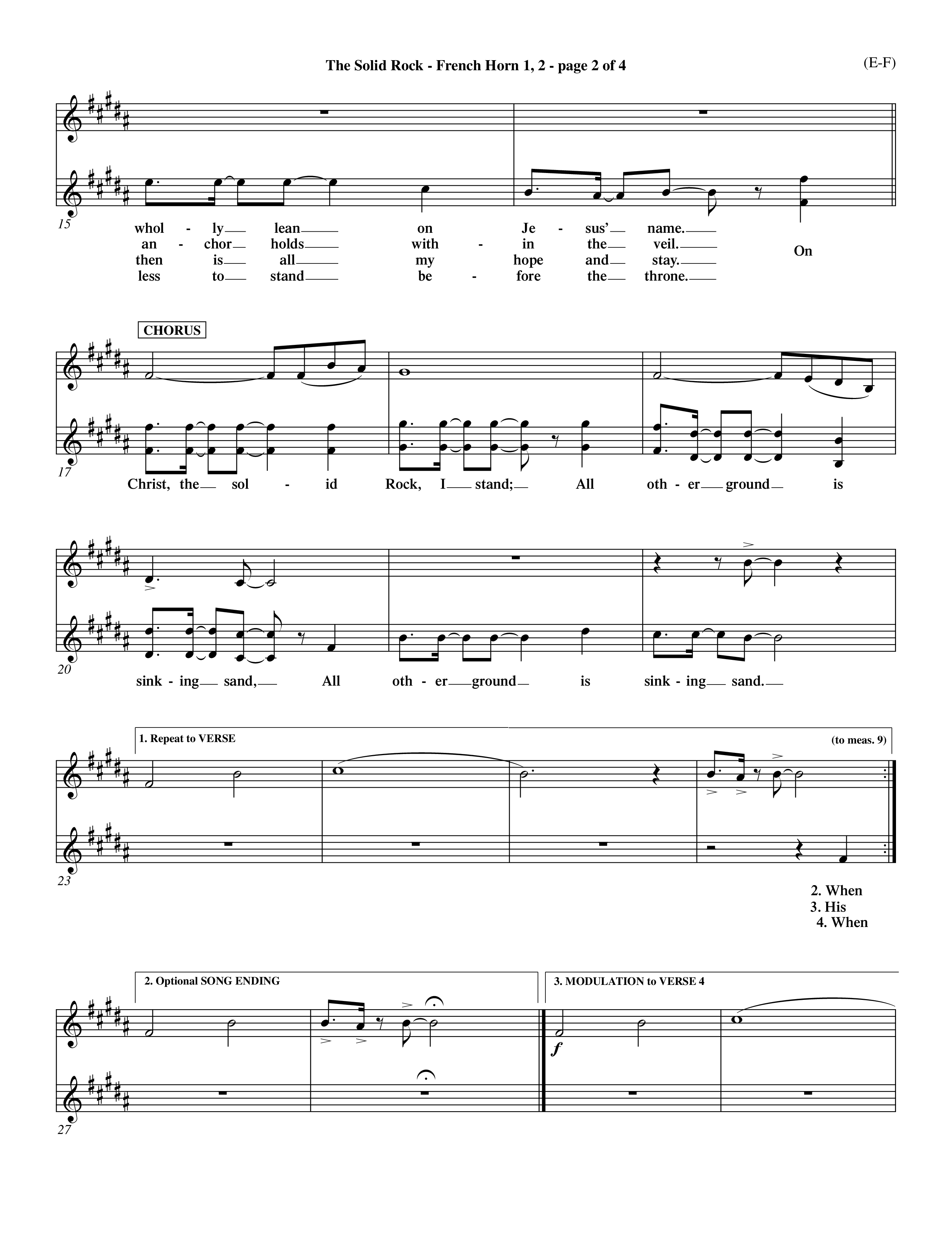 The Solid Rock (Choral Anthem SATB) French Horn (Word Music Choral / Arr. Travis Cottrell / Orch. Dave Williamson / Orch. Michael Lawrence)