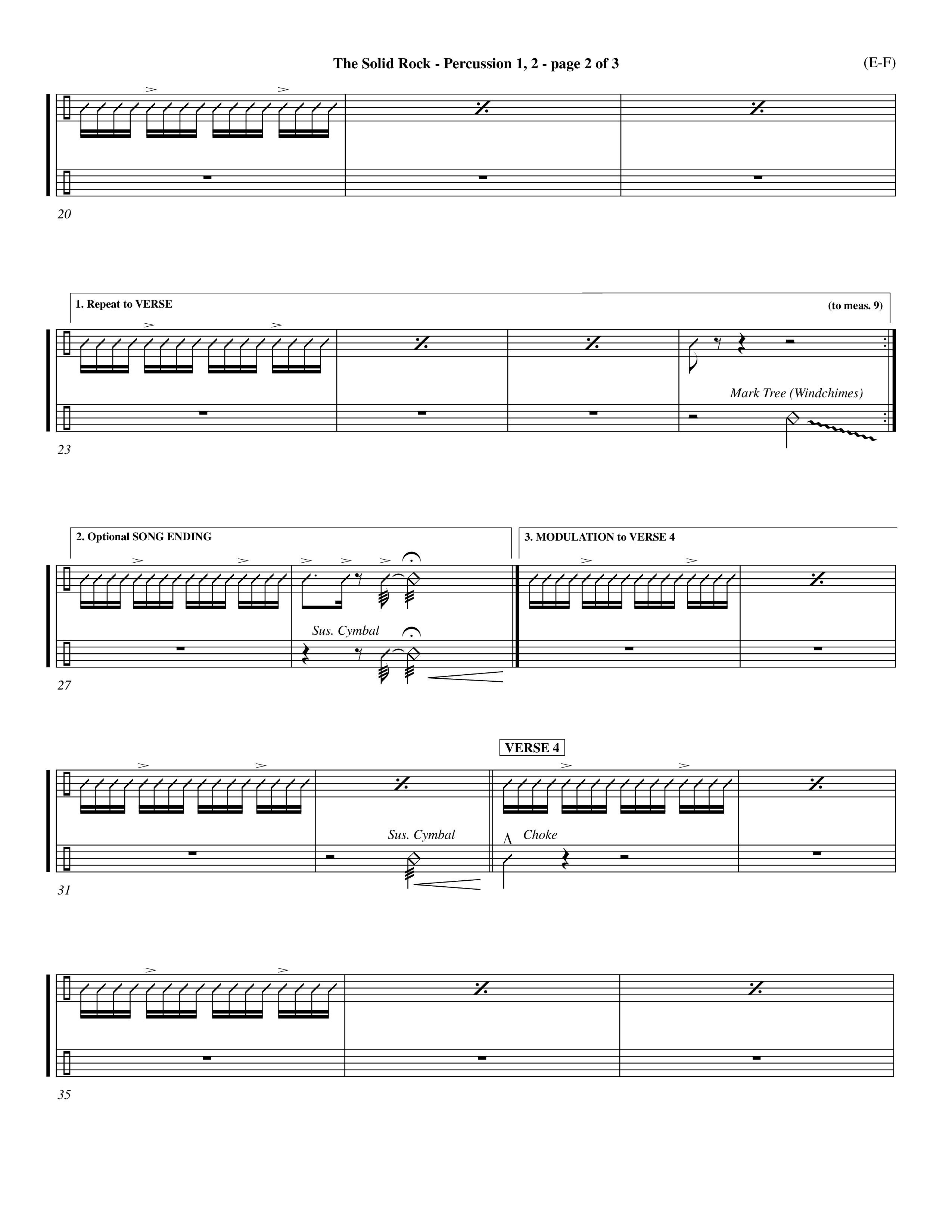 The Solid Rock (Choral Anthem SATB) Percussion 1/2 (Word Music Choral / Arr. Travis Cottrell / Orch. Dave Williamson / Orch. Michael Lawrence)