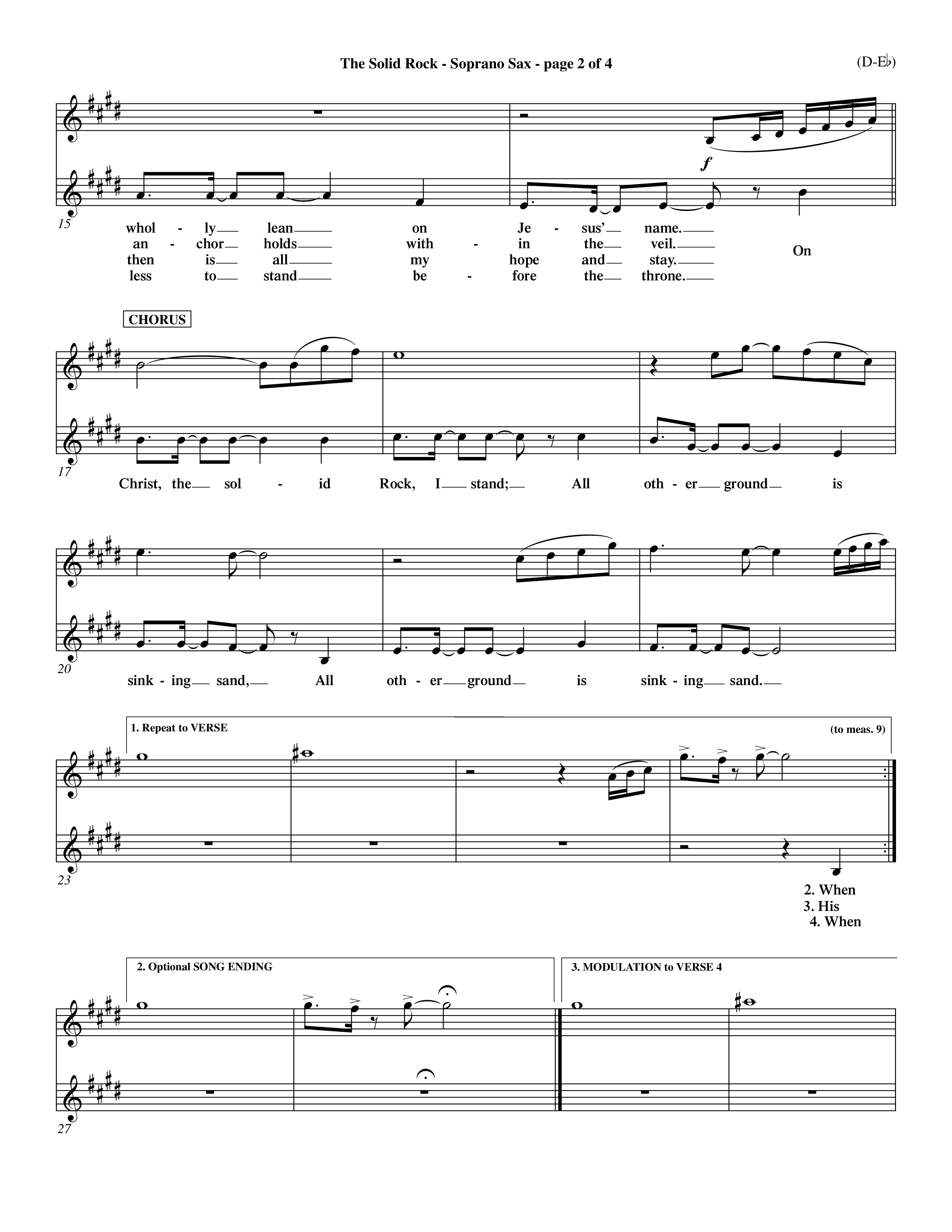 The Solid Rock (Choral Anthem SATB) Saxophone (Word Music Choral / Arr. Travis Cottrell / Orch. Dave Williamson / Orch. Michael Lawrence)