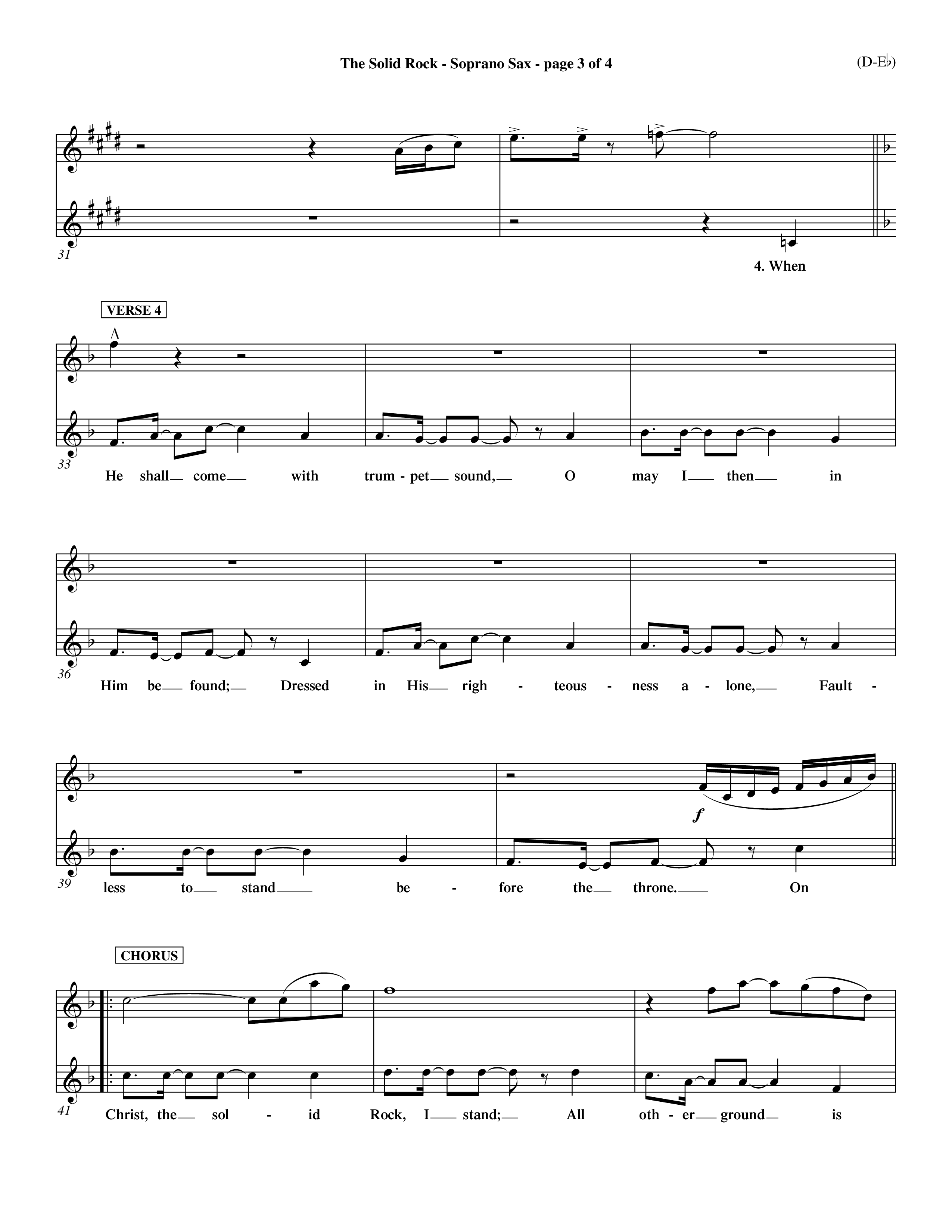 The Solid Rock (Choral Anthem SATB) Saxophone (Word Music Choral / Arr. Travis Cottrell / Orch. Dave Williamson / Orch. Michael Lawrence)