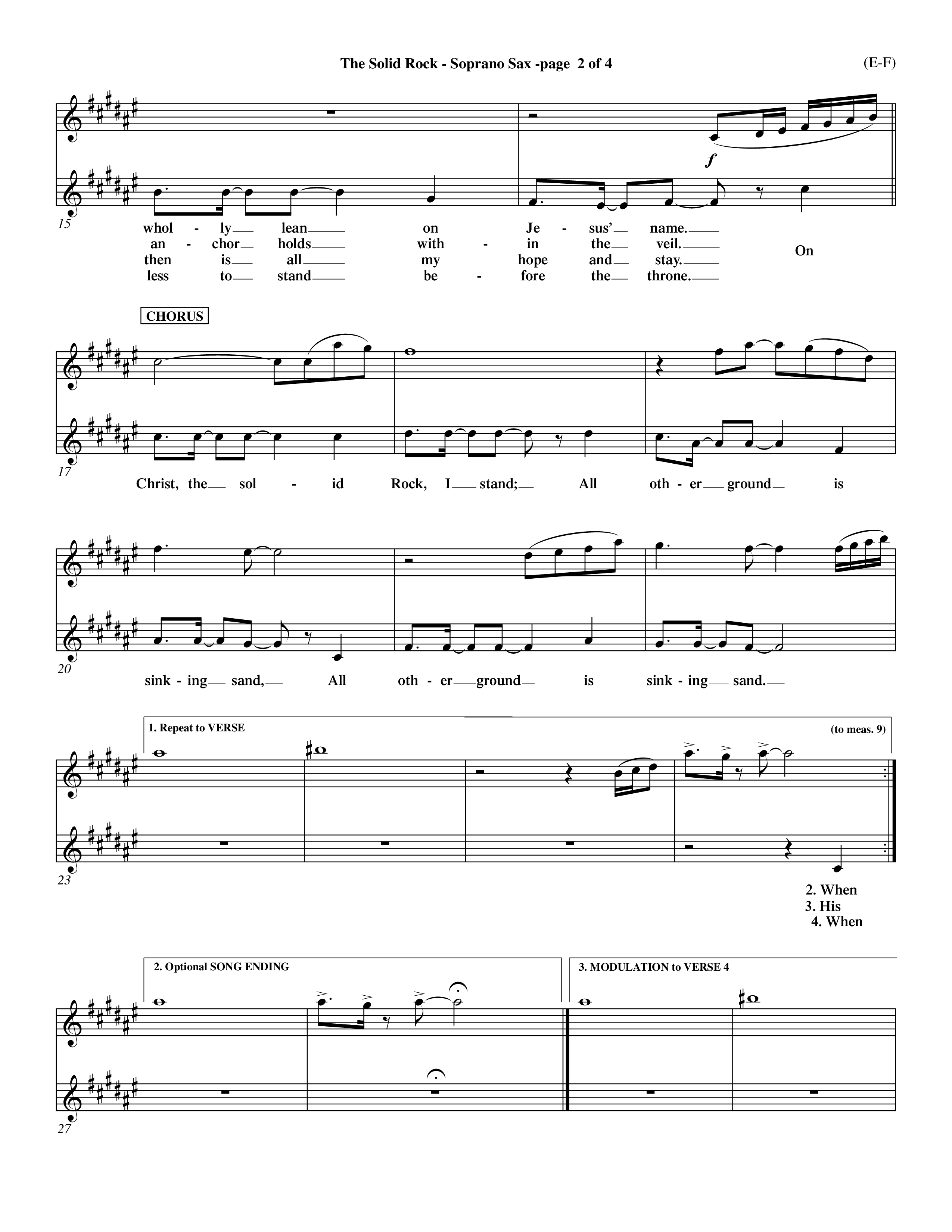 The Solid Rock (Choral Anthem SATB) Saxophone (Word Music Choral / Arr. Travis Cottrell / Orch. Dave Williamson / Orch. Michael Lawrence)