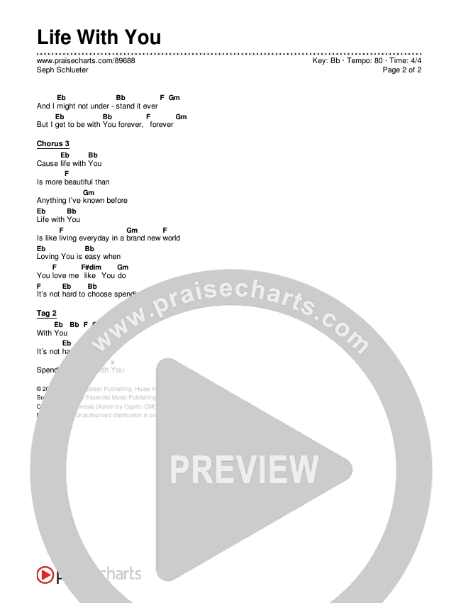 Life With You Chords & Lyrics (Seph Schlueter)