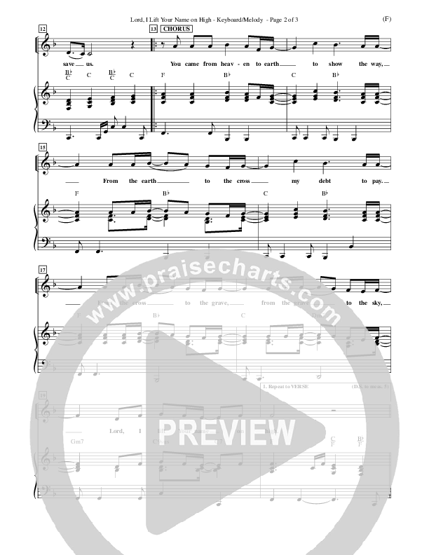 Lord I Lift Your Name On High Piano/Vocal Pack (Rick Founds)