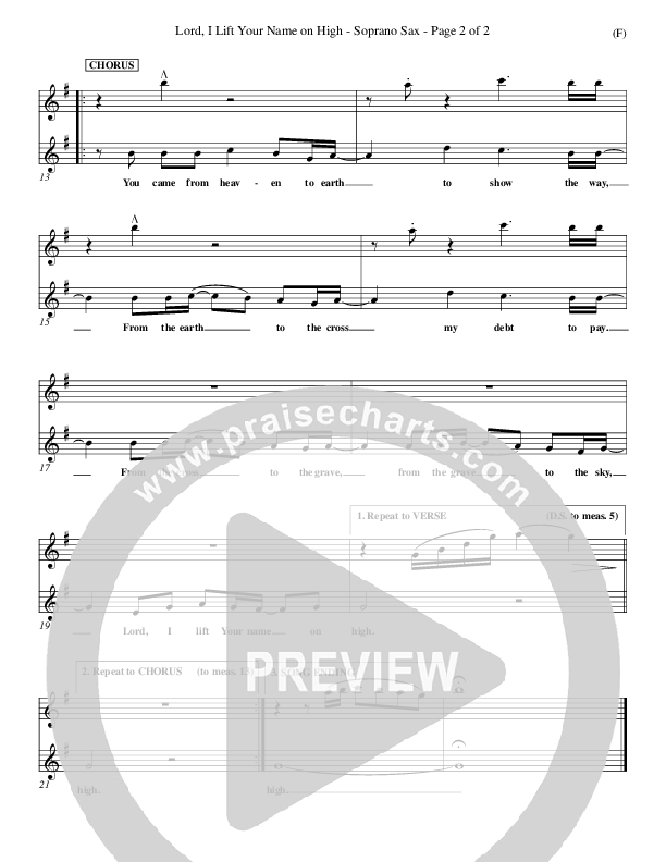 Lord I Lift Your Name On High Soprano Sax (Rick Founds)