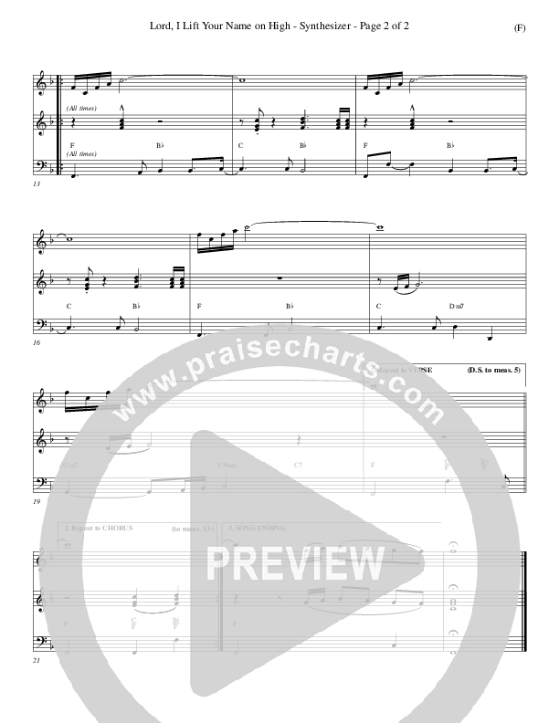 Lord I Lift Your Name On High Synth (Rick Founds)