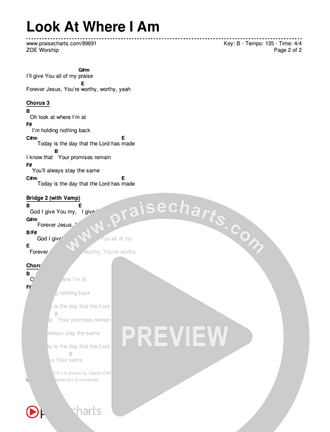 Look At Where I Am Chords & Lyrics (ZOE Worship)