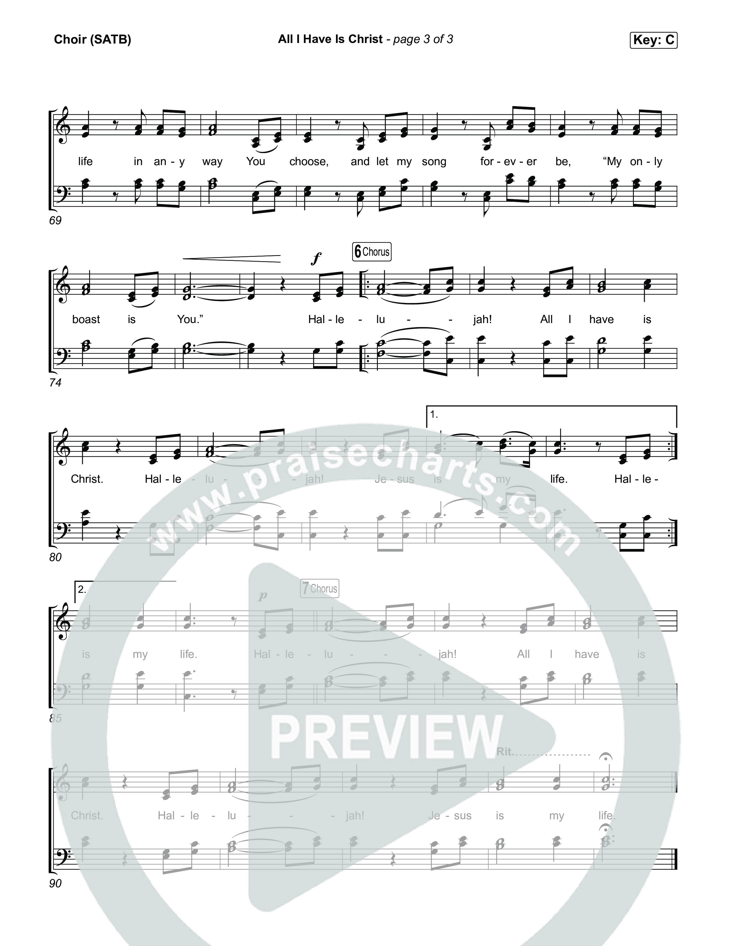 All I Have Is Christ Choir Sheet (SATB) (Jordan Kauflin)