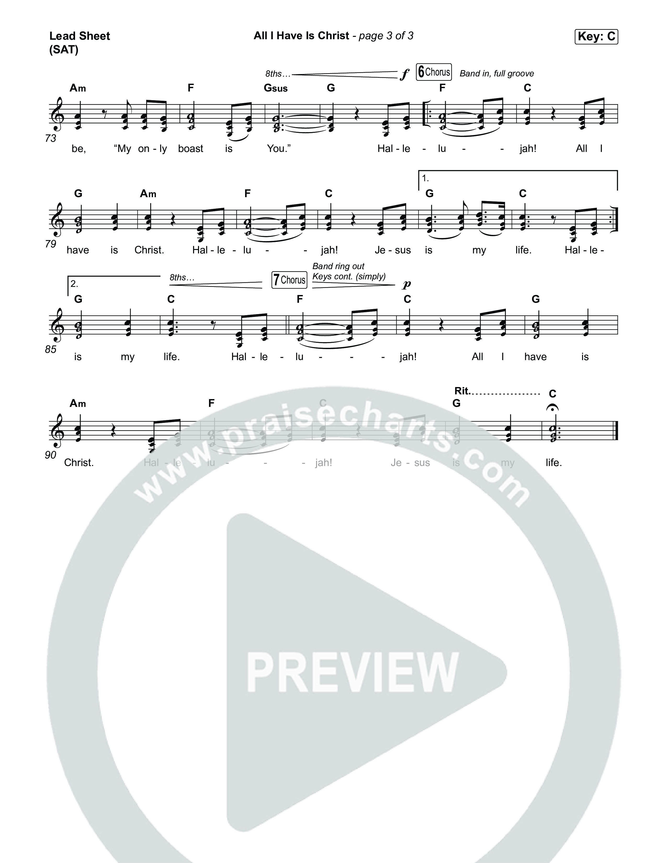 All I Have Is Christ Lead Sheet (SAT) (Jordan Kauflin)