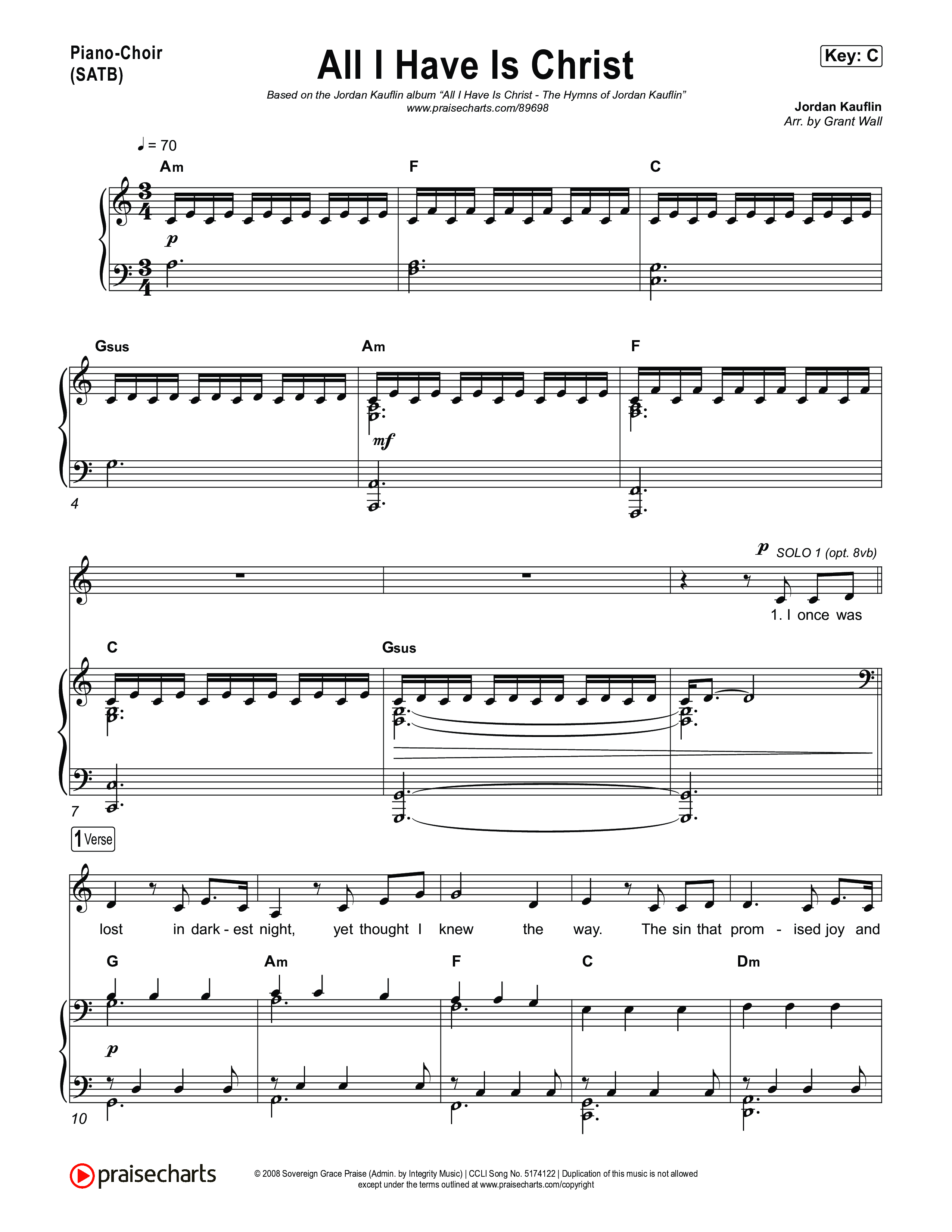 All I Have Is Christ Piano/Vocal Pack (Jordan Kauflin)