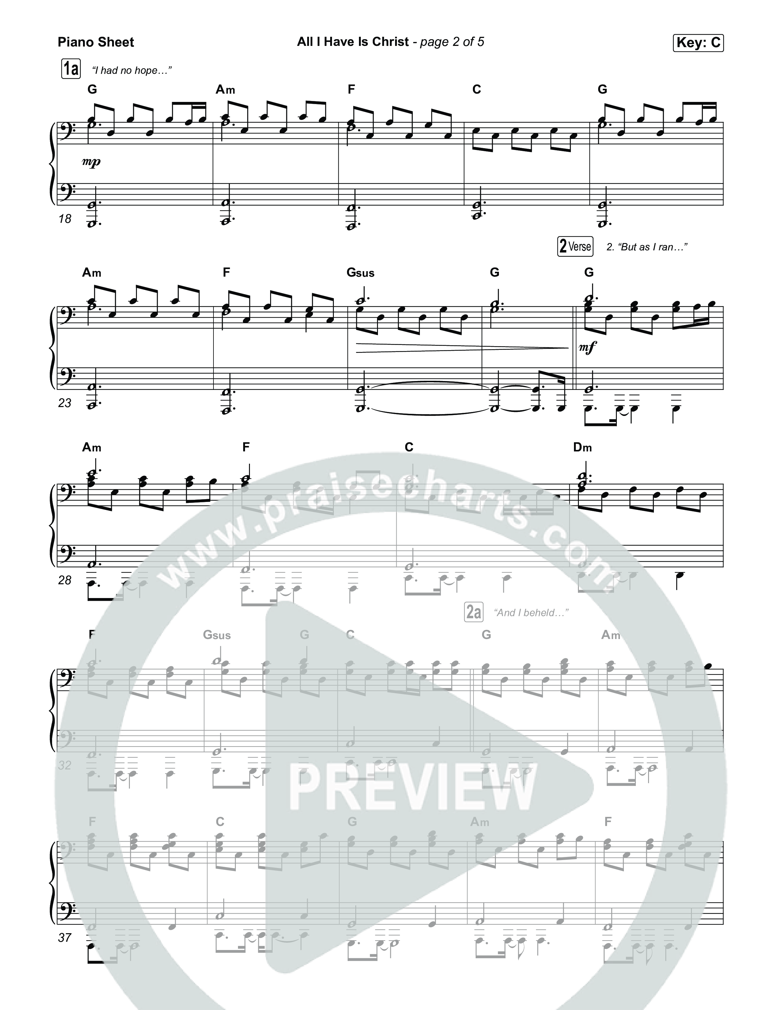 All I Have Is Christ Piano Sheet (Jordan Kauflin)
