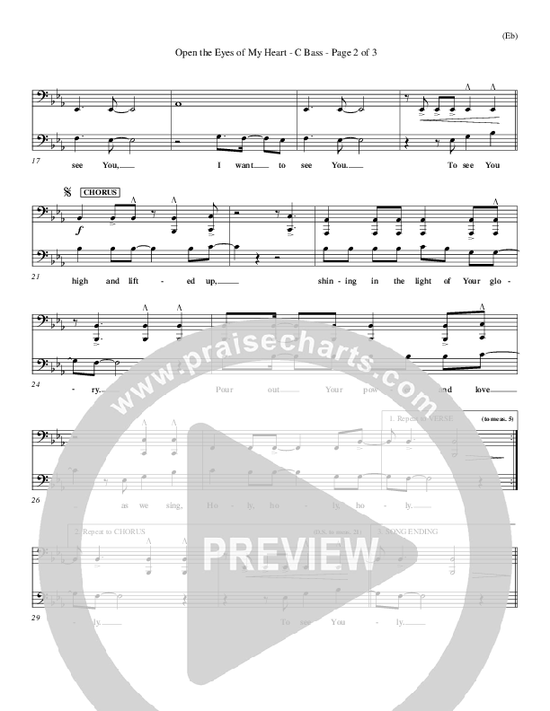 Open The Eyes Of My Heart Contrabass (Paul Baloche)