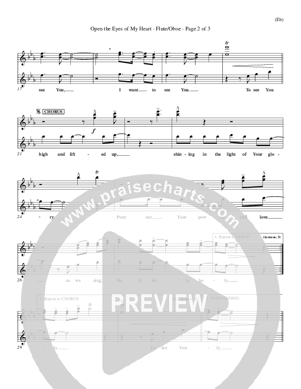 Open The Eyes Of My Heart Flute (Paul Baloche)