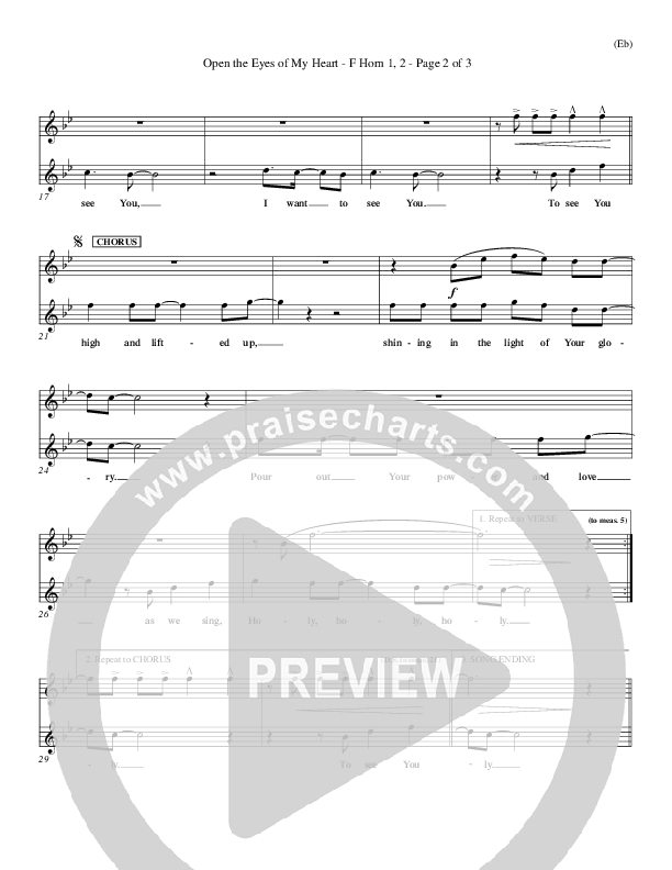 Open The Eyes Of My Heart French Horn 1/2 (Paul Baloche)