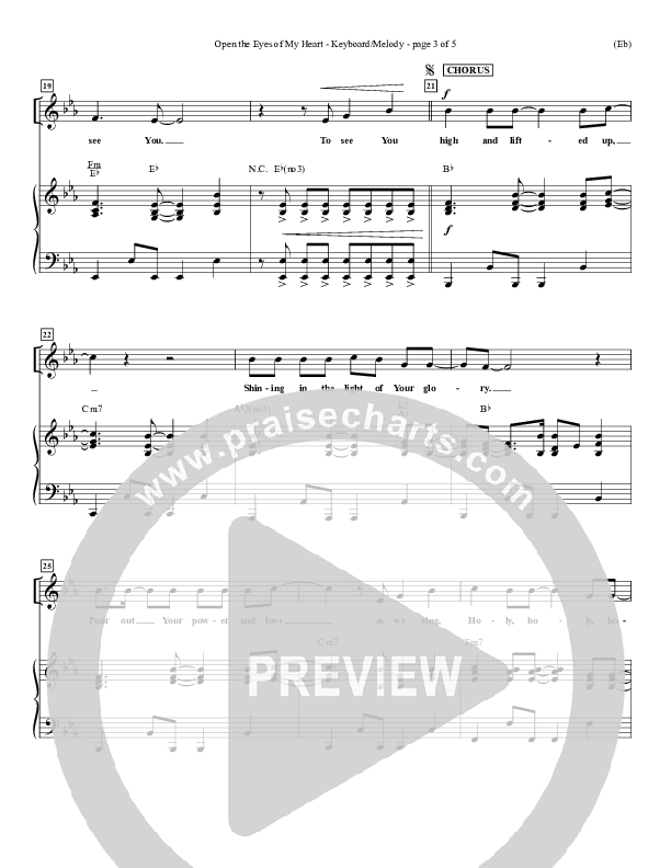 Open The Eyes Of My Heart Piano Sheet (Paul Baloche)