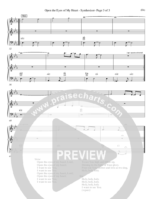 Open The Eyes Of My Heart Synth (Paul Baloche)