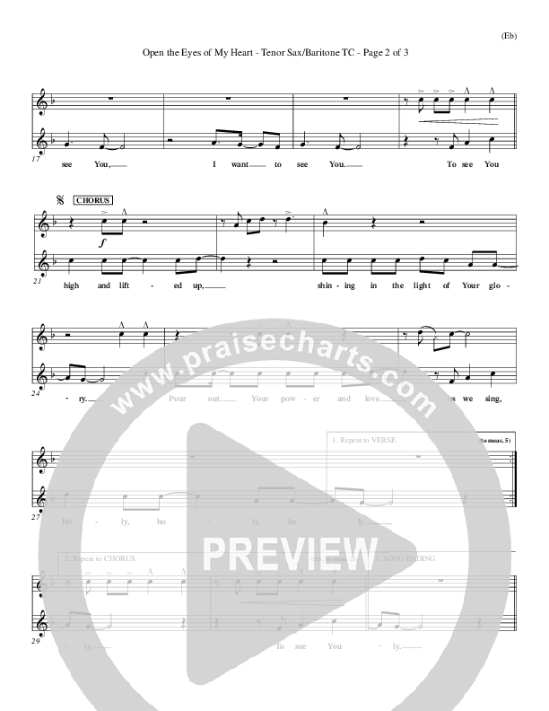 Open The Eyes Of My Heart Tenor Sax 2 (Paul Baloche)