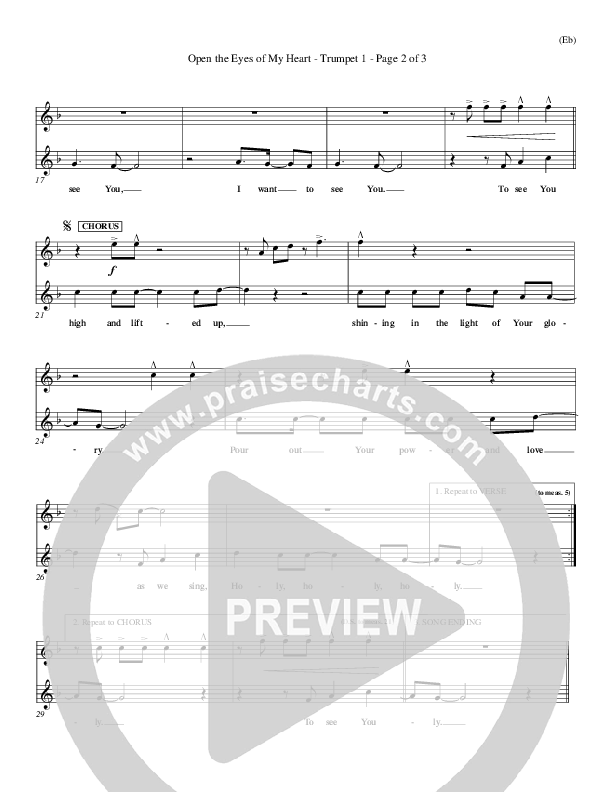 Open The Eyes Of My Heart Trumpet 1 (Paul Baloche)