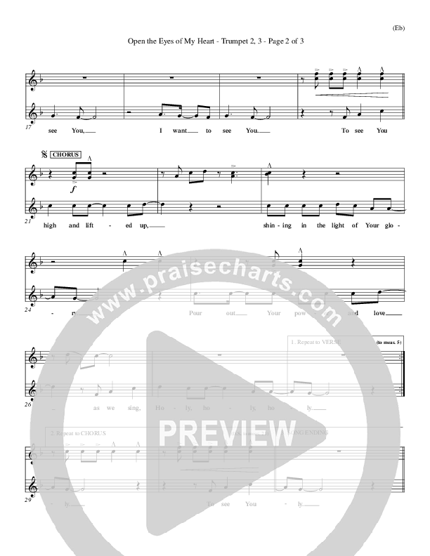 Open The Eyes Of My Heart Trumpet 2/3 (Paul Baloche)