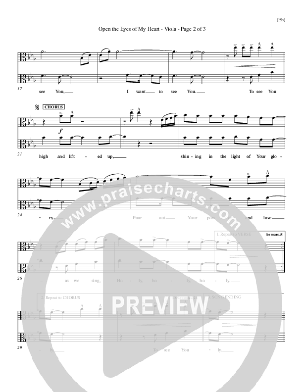 Open The Eyes Of My Heart Viola (Paul Baloche)