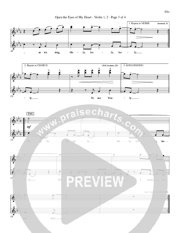 Open The Eyes Of My Heart Violins (Paul Baloche)