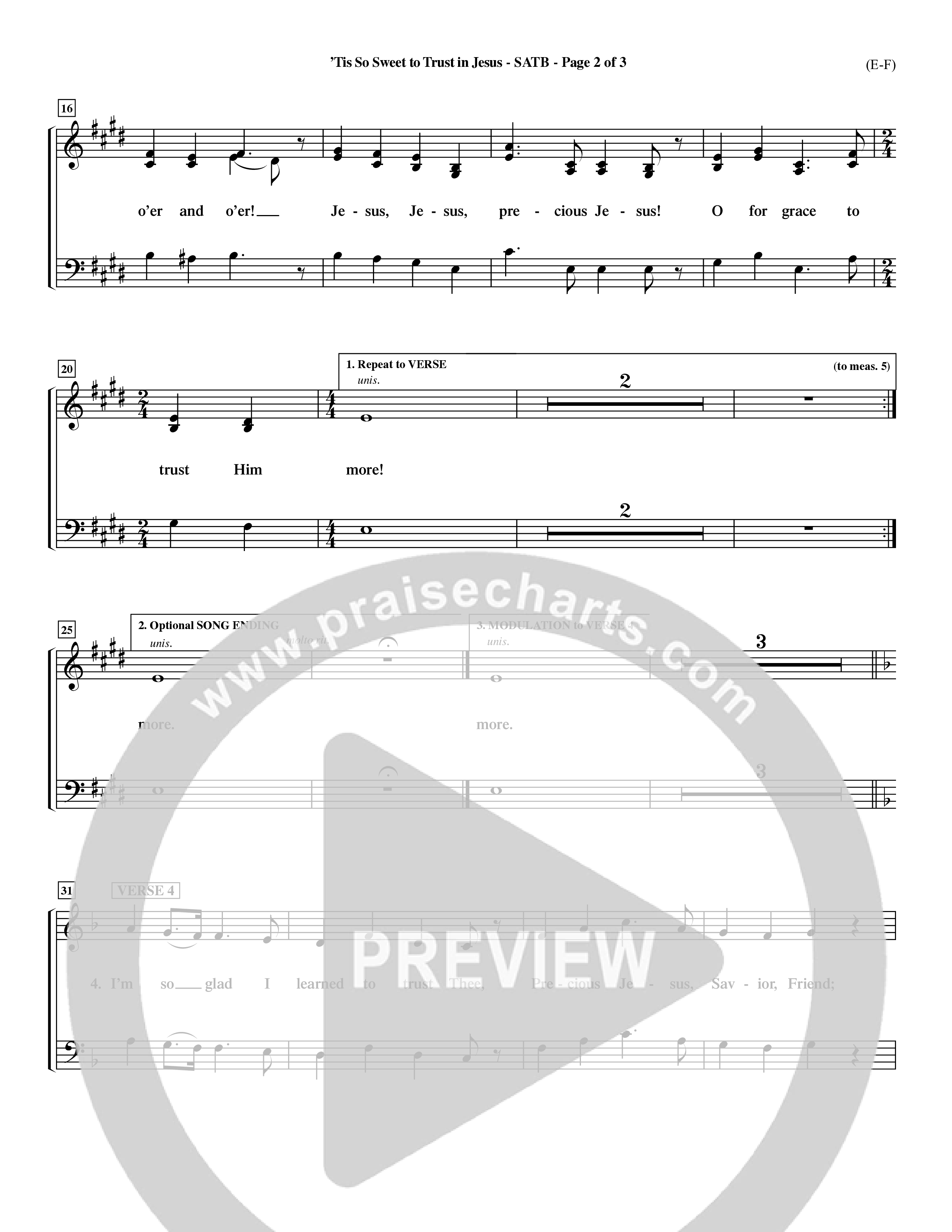 Tis So Sweet To Trust In Jesus (Choral Anthem SATB) Choir Sheet (SATB) (Word Music Choral / Arr. Travis Cottrell / Orch. Dave Williamson / Orch. Keith Christopher)