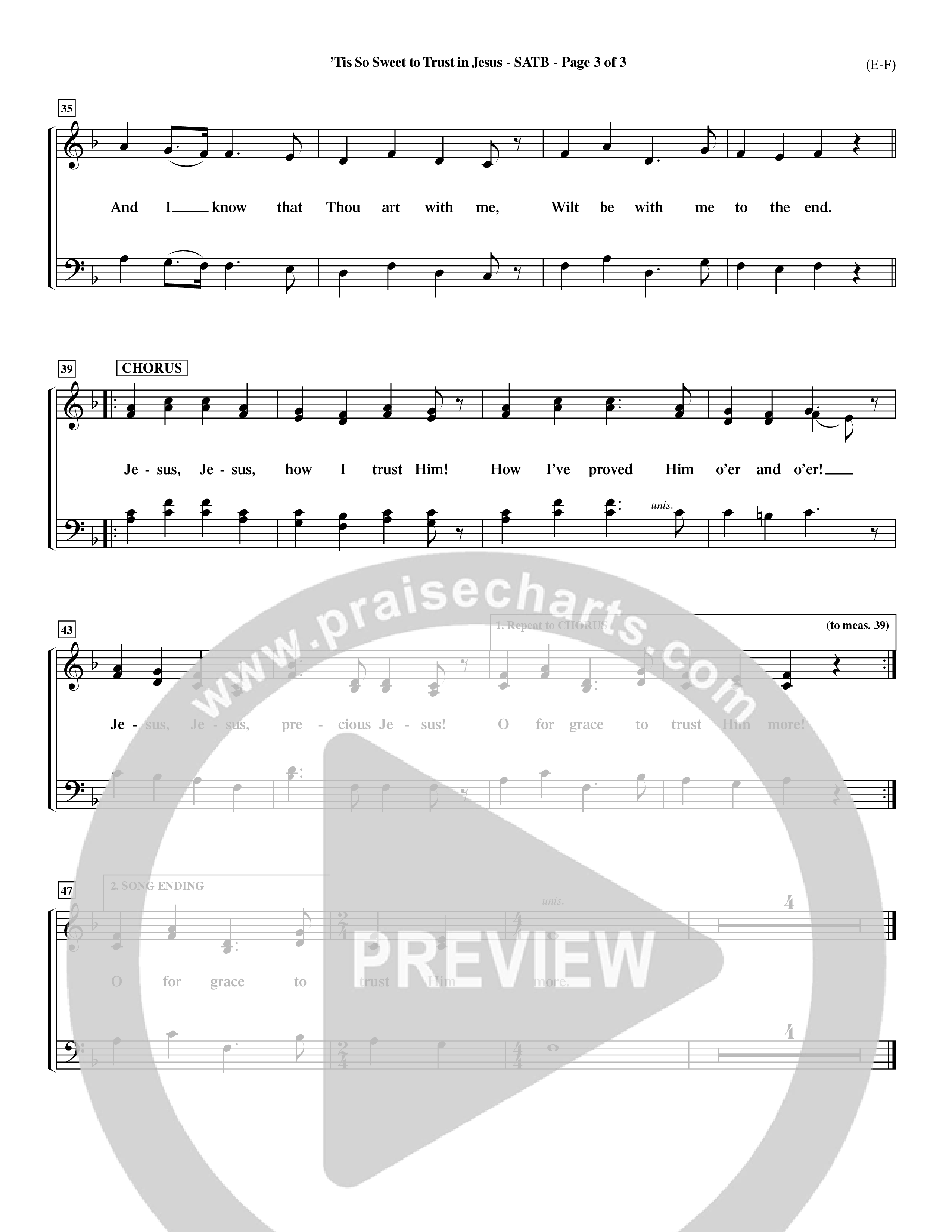 Tis So Sweet To Trust In Jesus (Choral Anthem SATB) Choir Sheet (SATB) (Word Music Choral / Arr. Travis Cottrell / Orch. Dave Williamson / Orch. Keith Christopher)